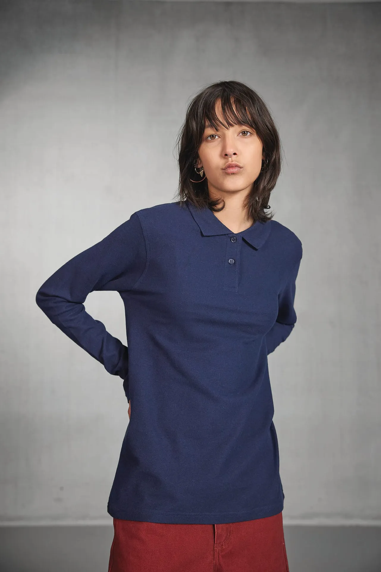 ID.001 Ladies' long-sleeved polo shirt