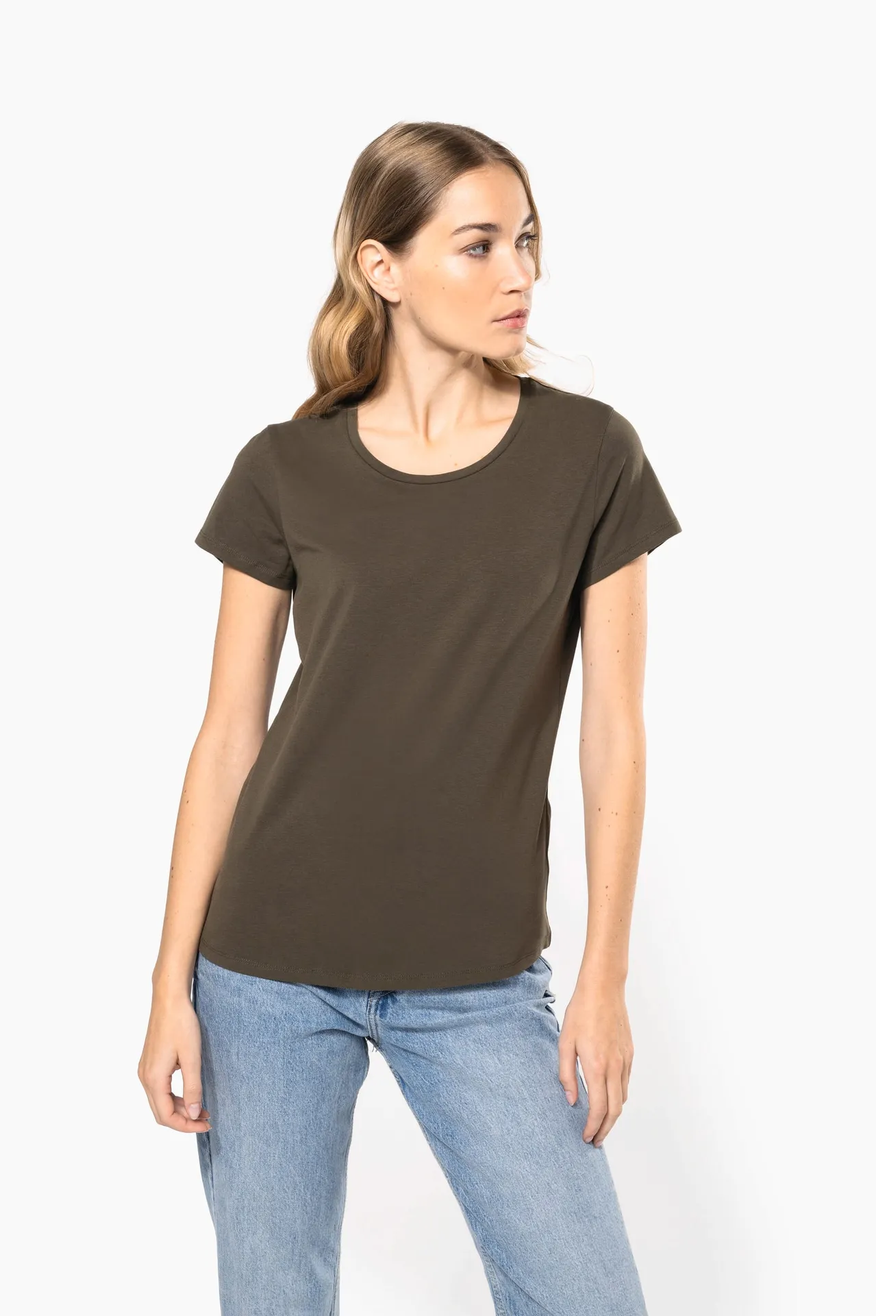 Kurzarm-Damen-T-Shirt mit Rundhalsausschnitt