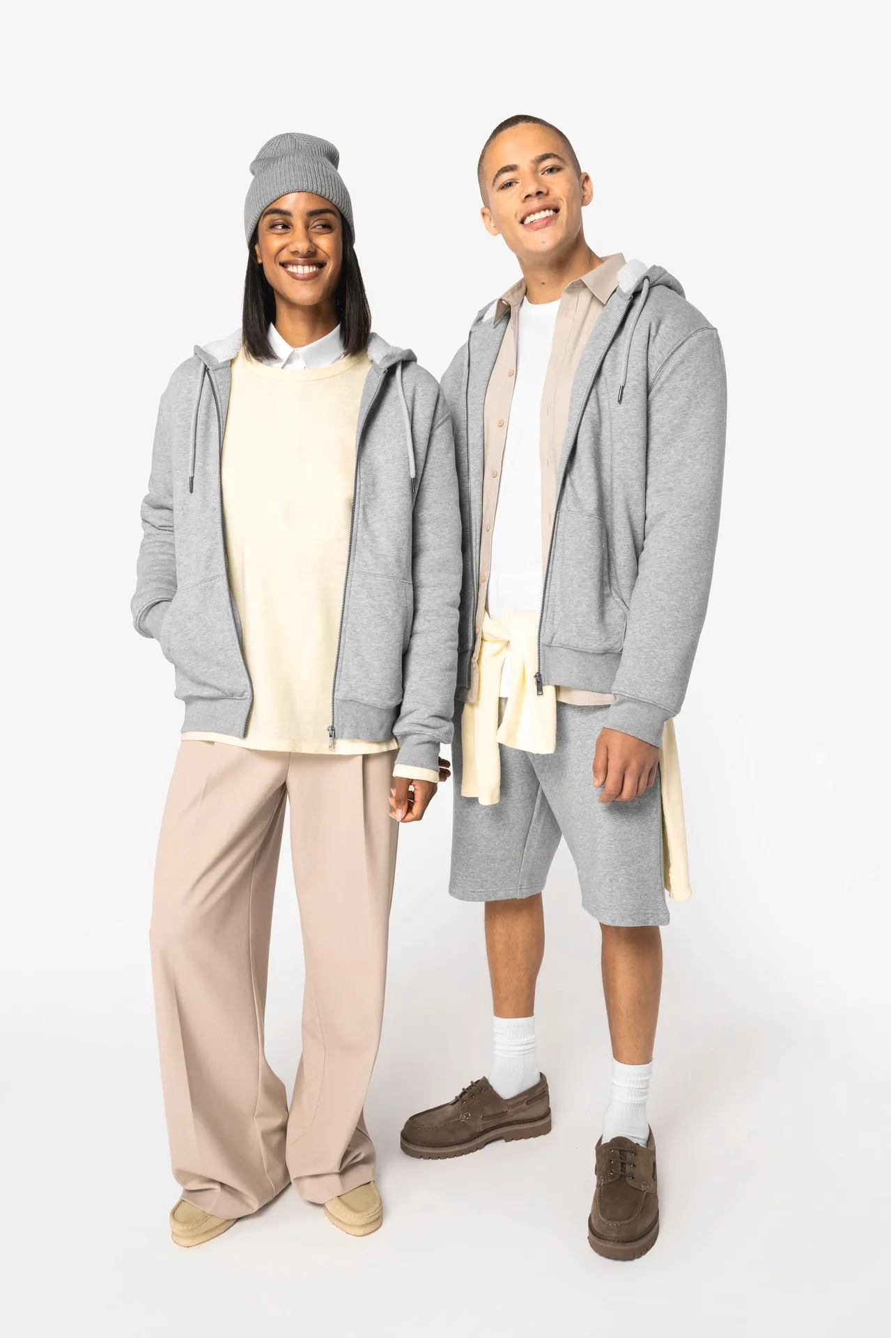 Umweltfreundliches Unisex-Sweatshirt mit Reißverschluss und Sherpa-Futter