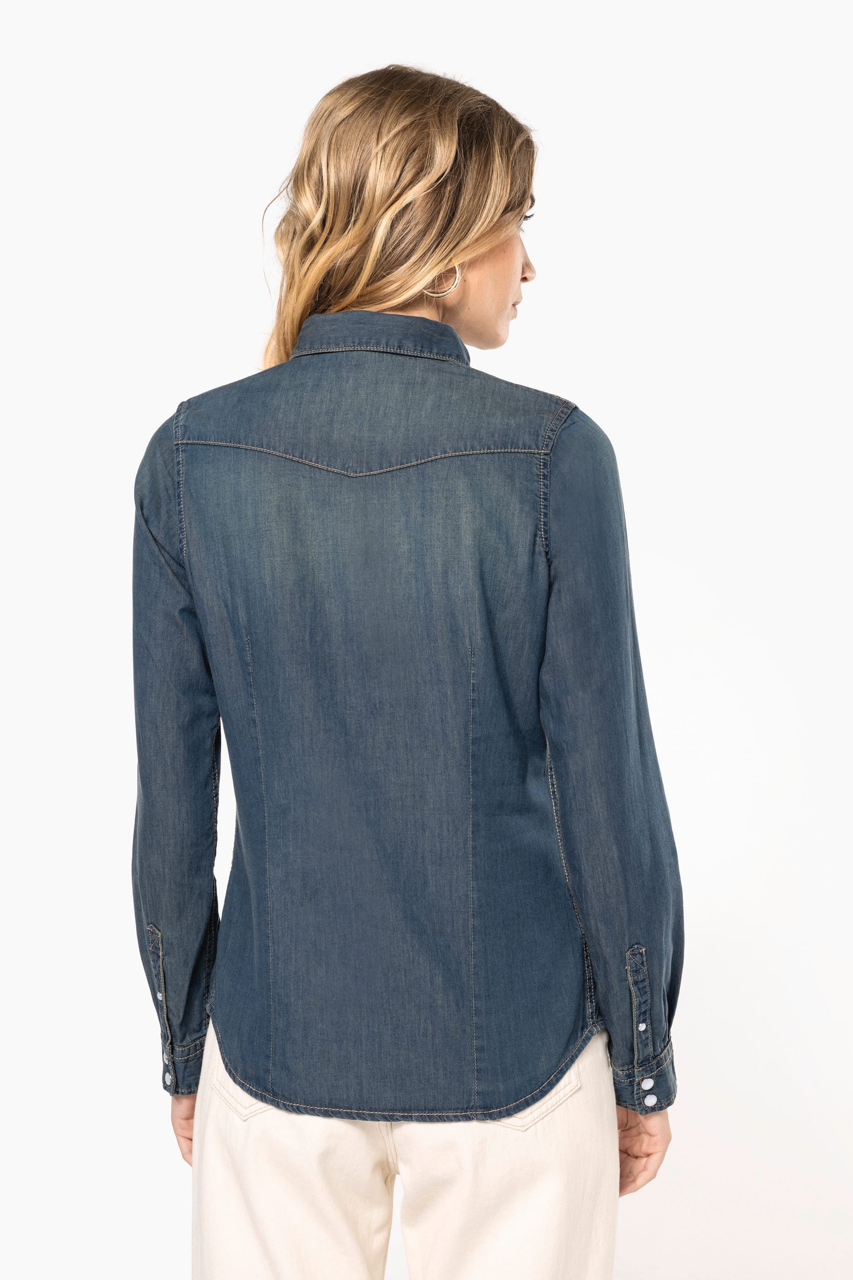 Damen denim-hemd langarm