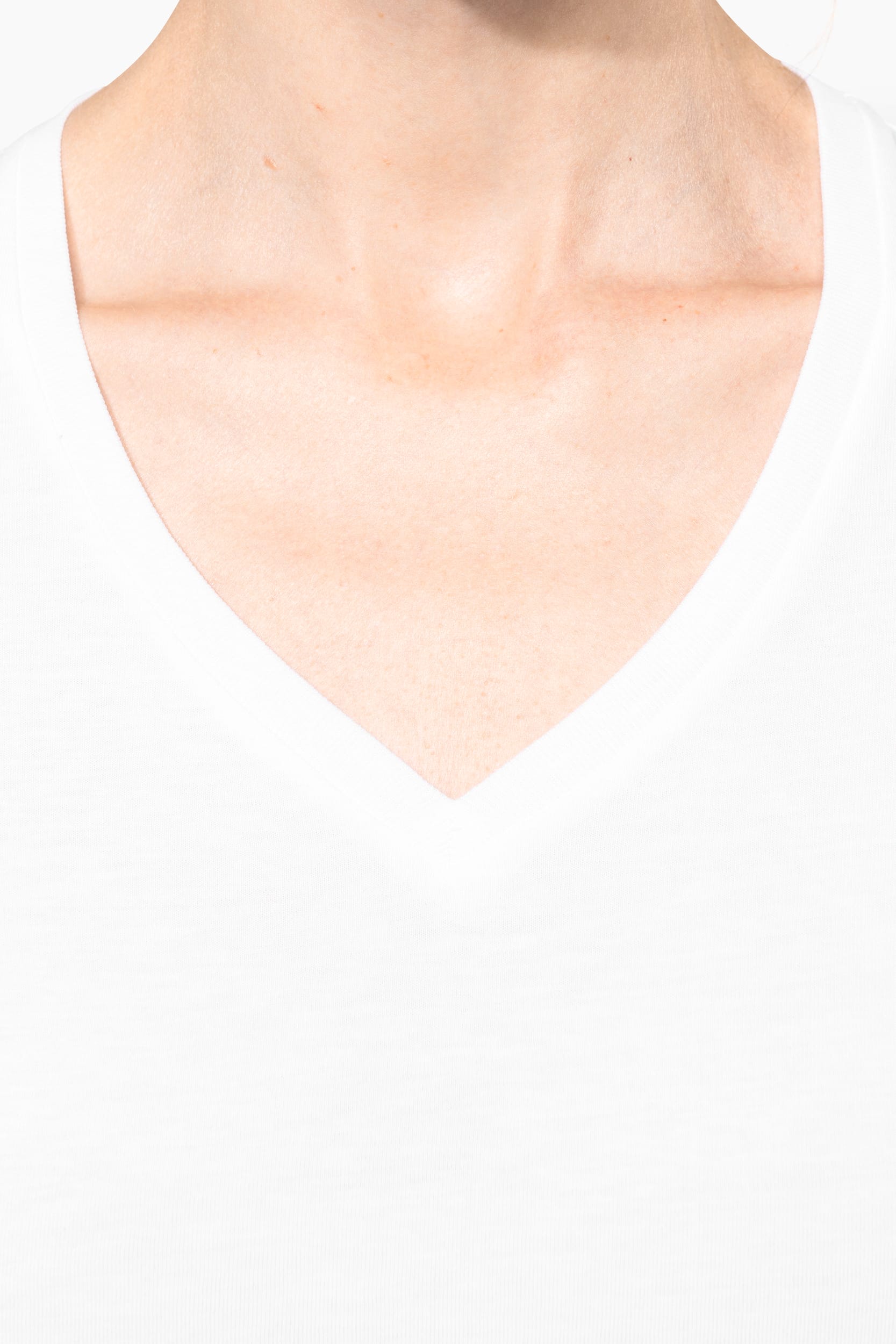 Supima® Damen-T-Shirt mit V-Ausschnitt und kurzen Ärmeln