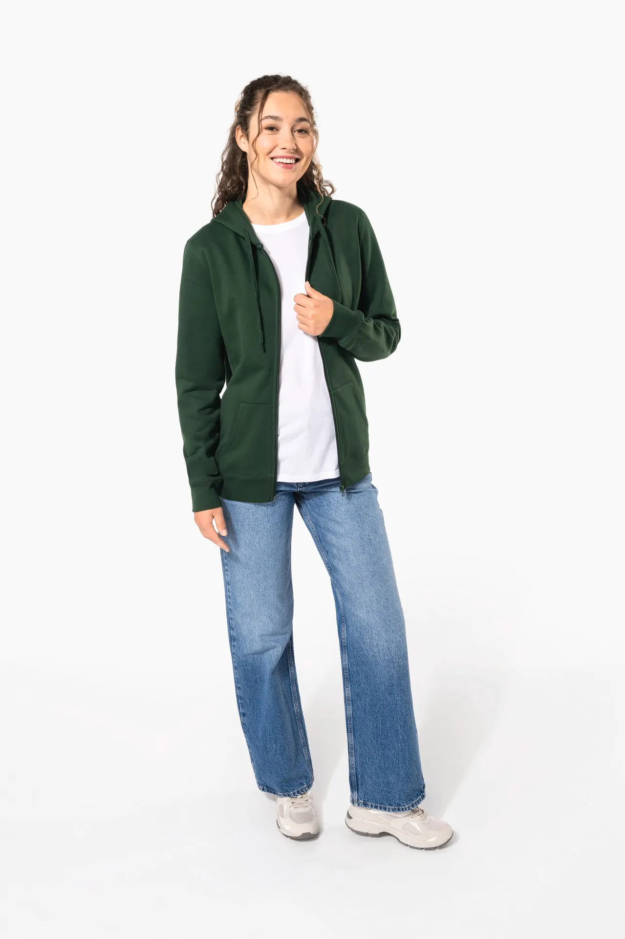 Recyceltes Unisex-Sweatshirt mit Reißverschluss und Kapuze