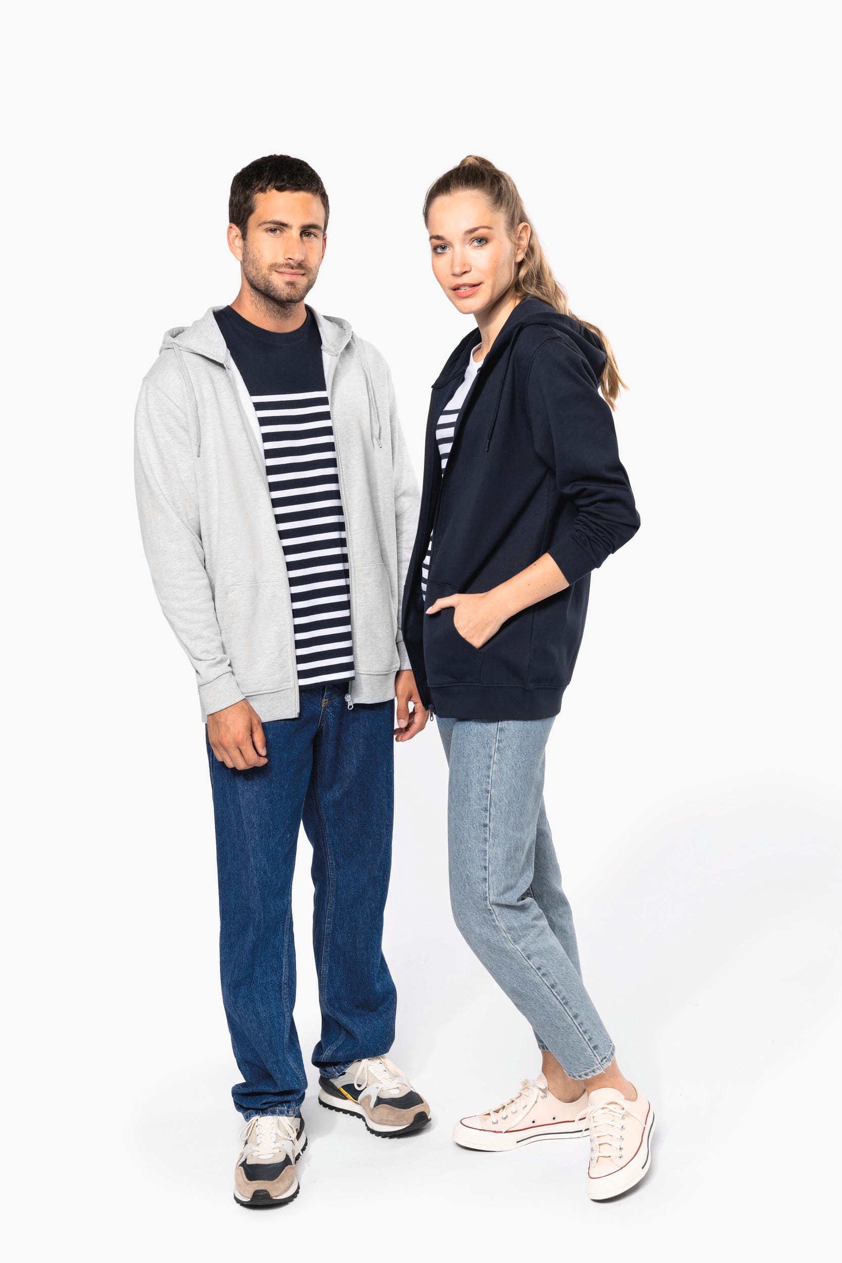 Recyceltes Unisex-Sweatshirt mit Reißverschluss und Kapuze