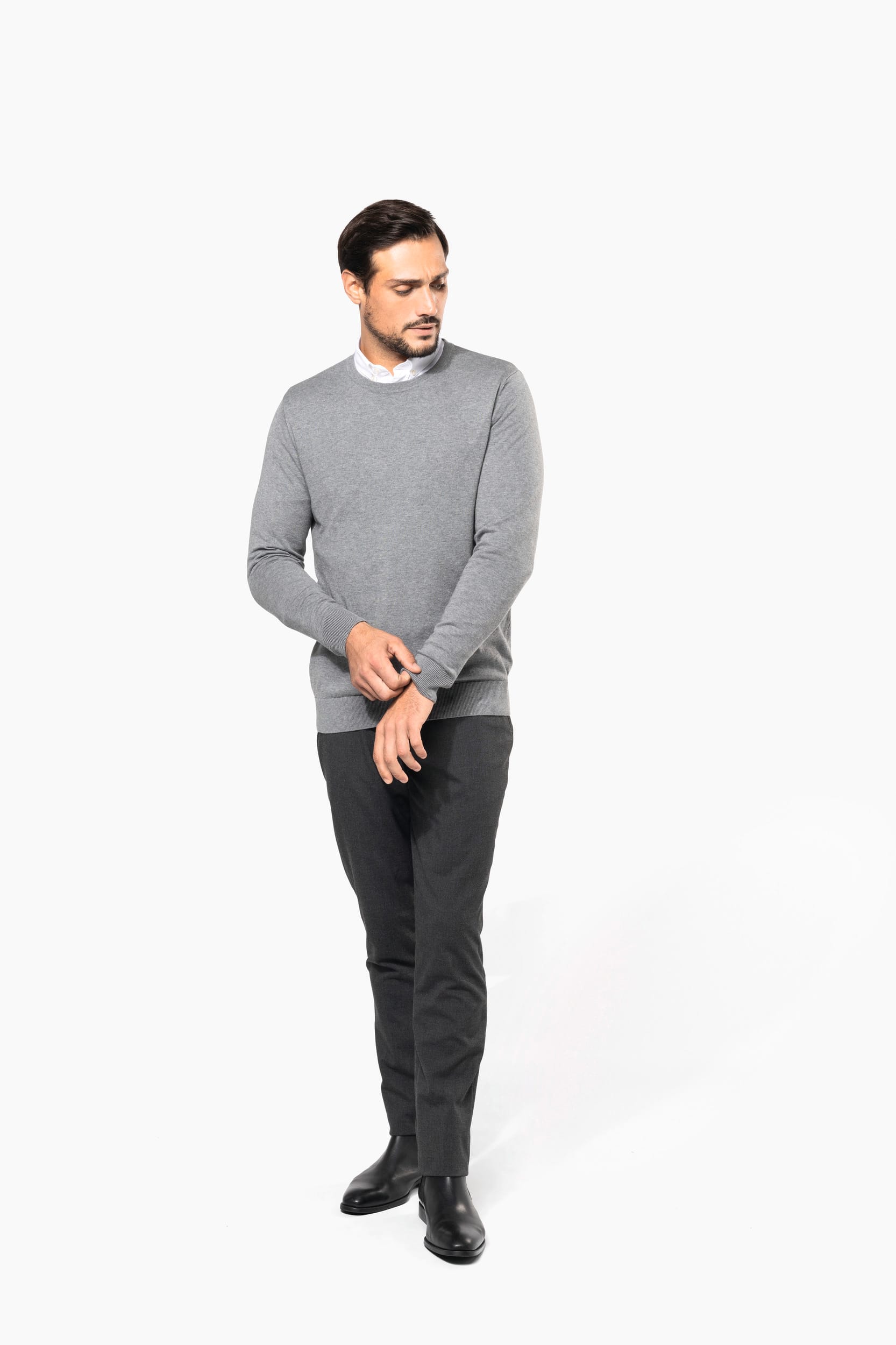 Supima®-Herrenpullover mit Rundhalsausschnitt