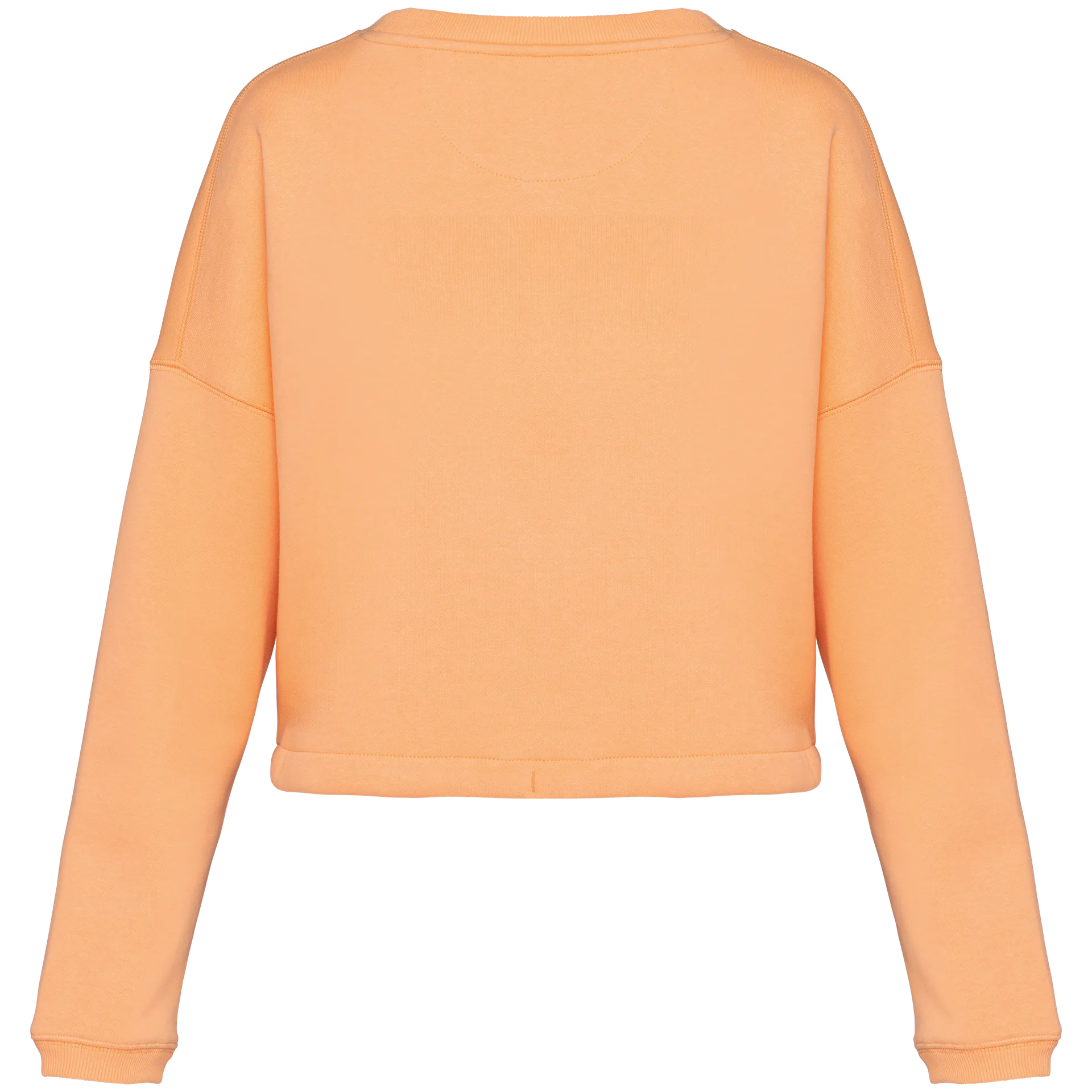 Umweltfreundliches cropped Oversize Damen Sweatshirt mit Rundhalsausschnitt