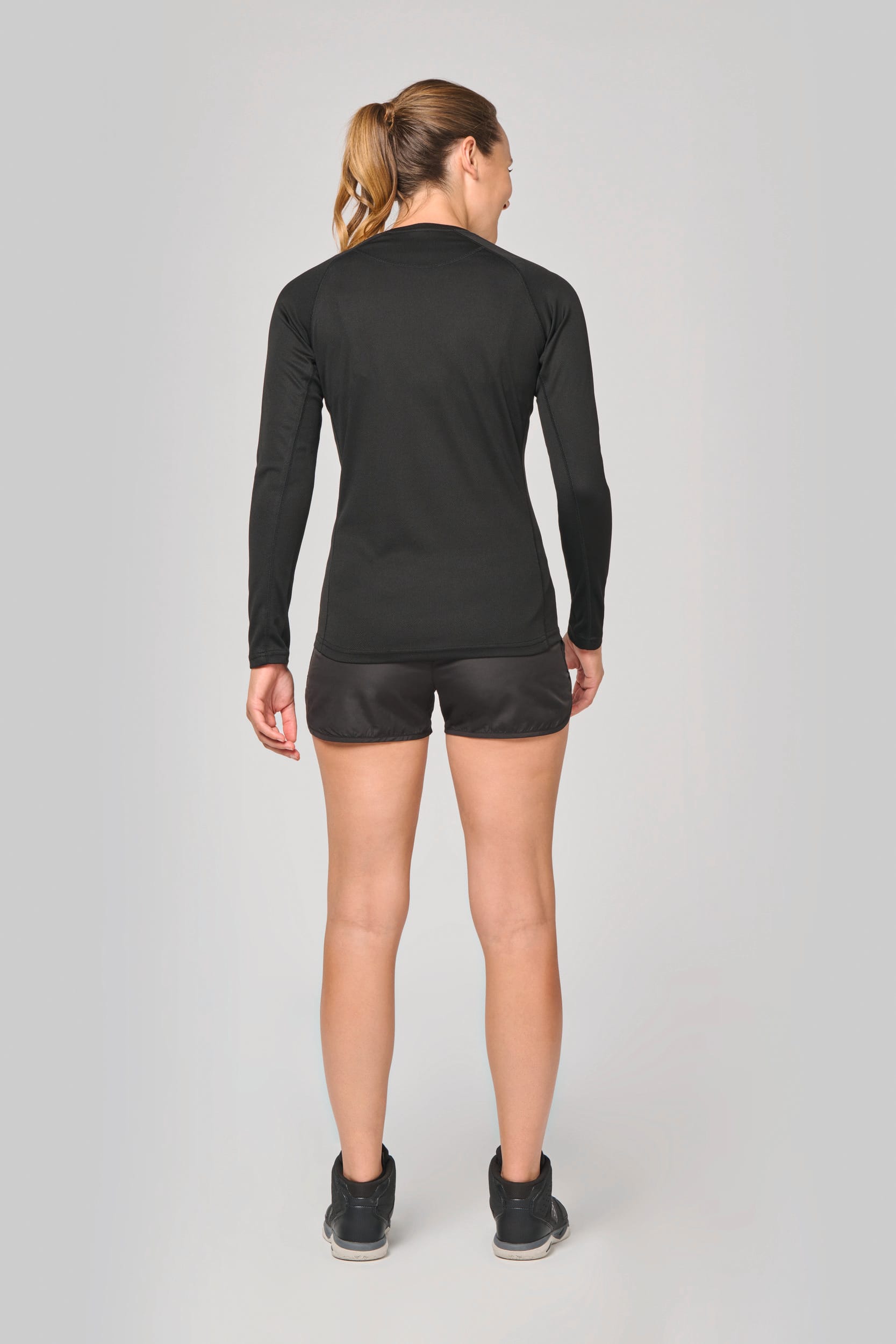 Damen Basic Sport Funktionsshirt Langarm