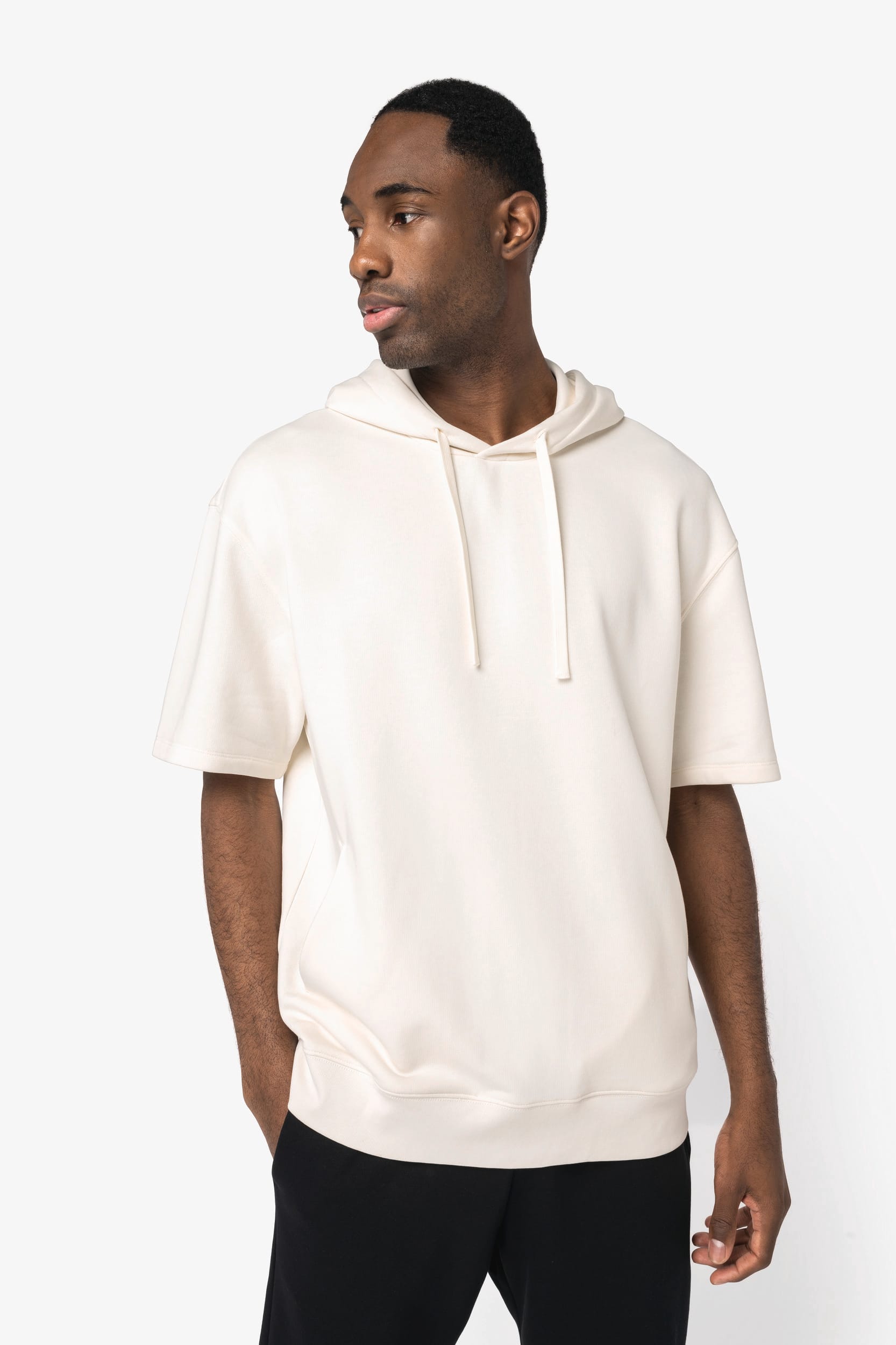 Umweltfreundliches Unisex Kapuzen-Sweatshirt mit überschnittener Schulterpartie aus French Terry