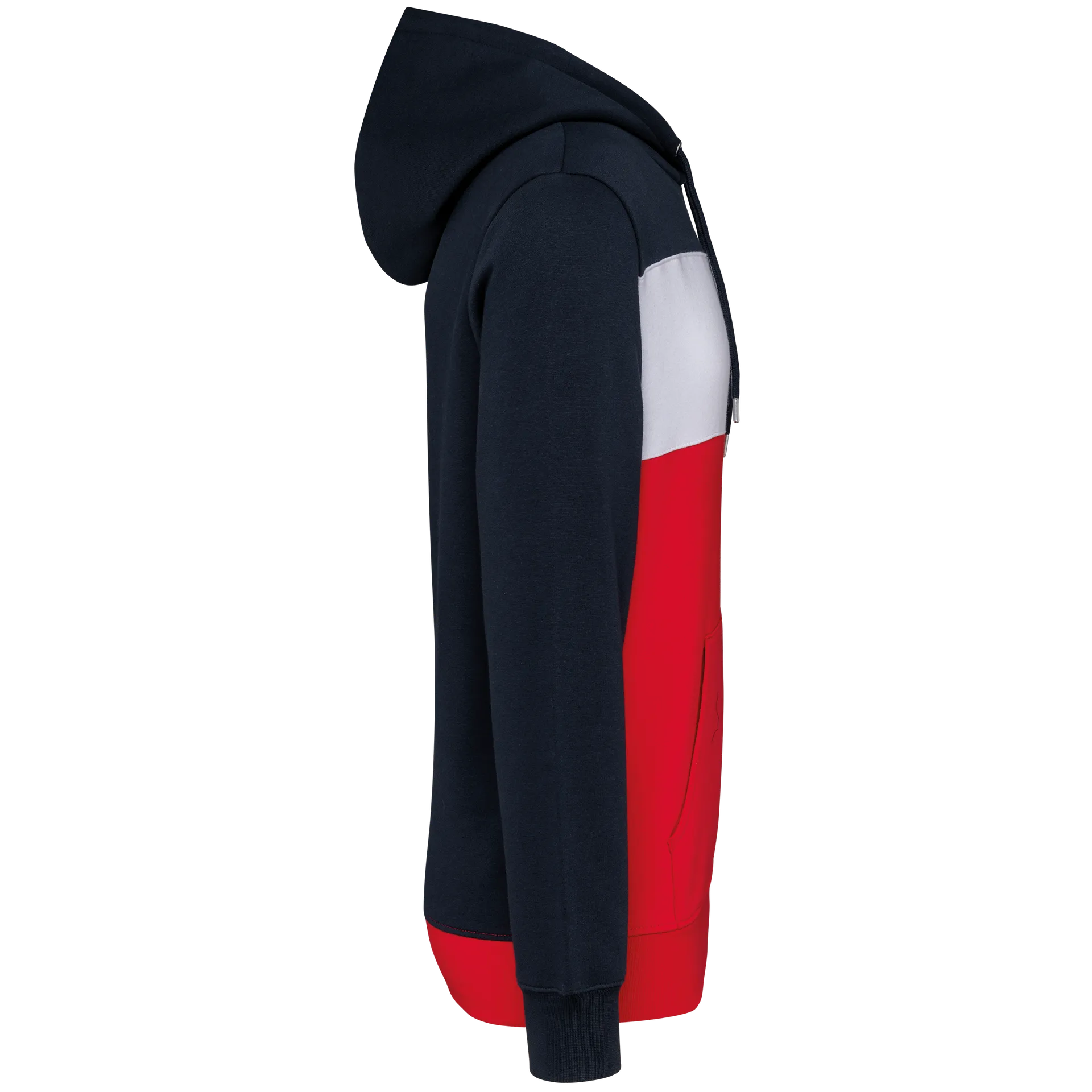 Dreifarbiges Kapuzensweatshirt, Unisex