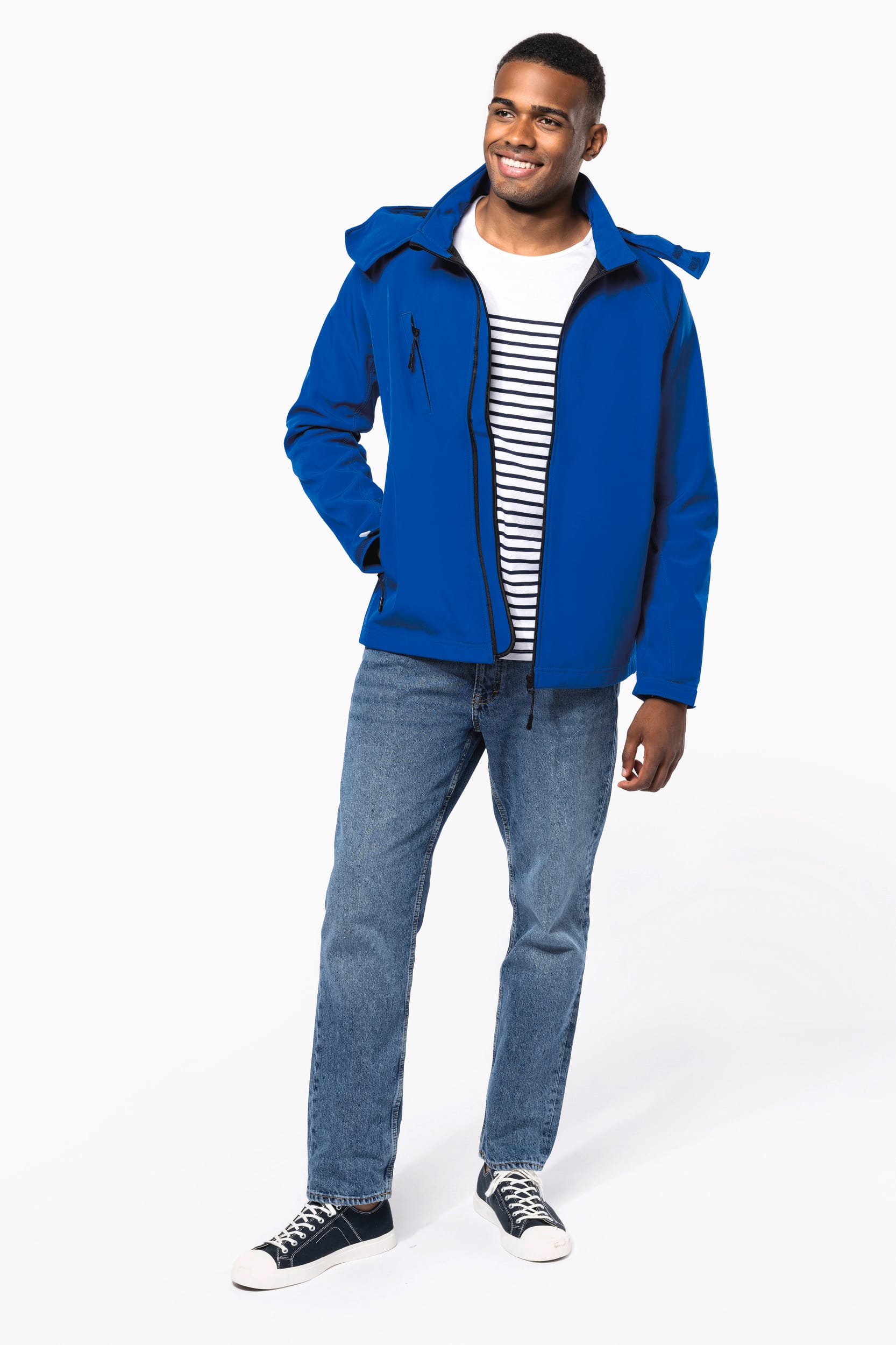 Herren Softshell-Jacke mit Abnehmbare Kapuze