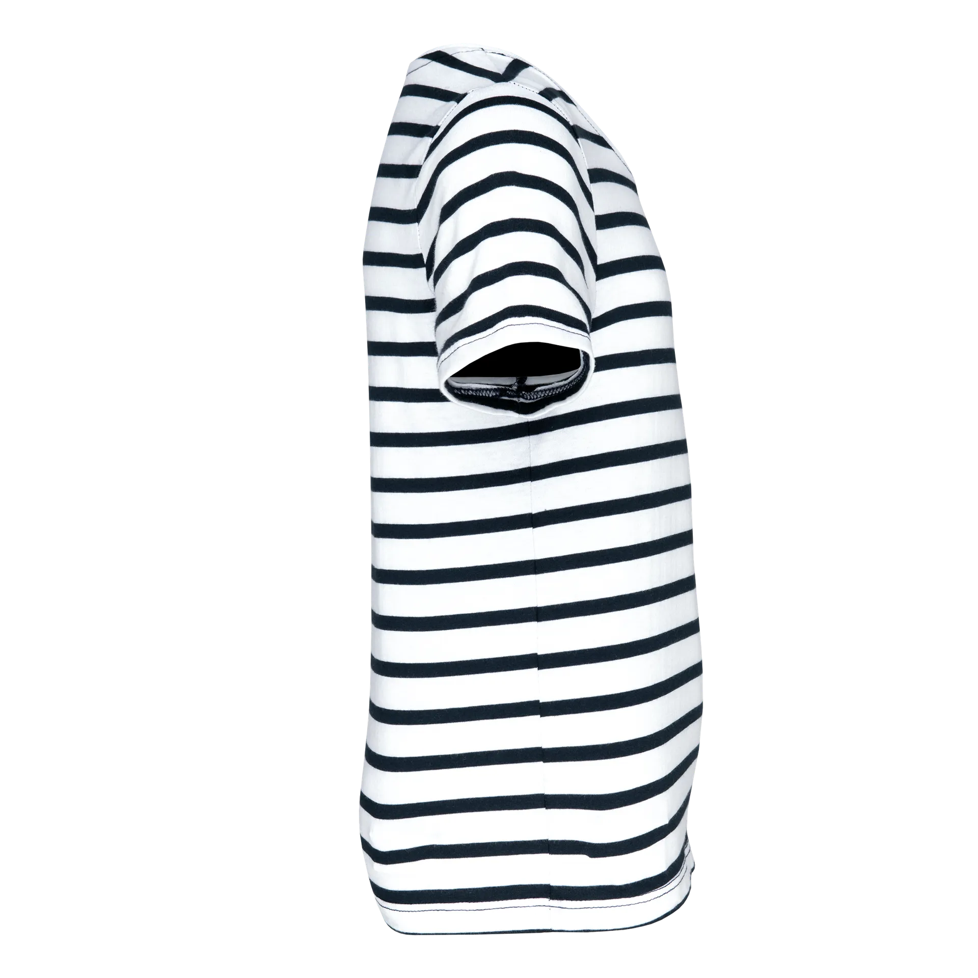 Gestreiftes Kurzarm-T-Shirt mit Tasche für Kinder im Marine-Stil