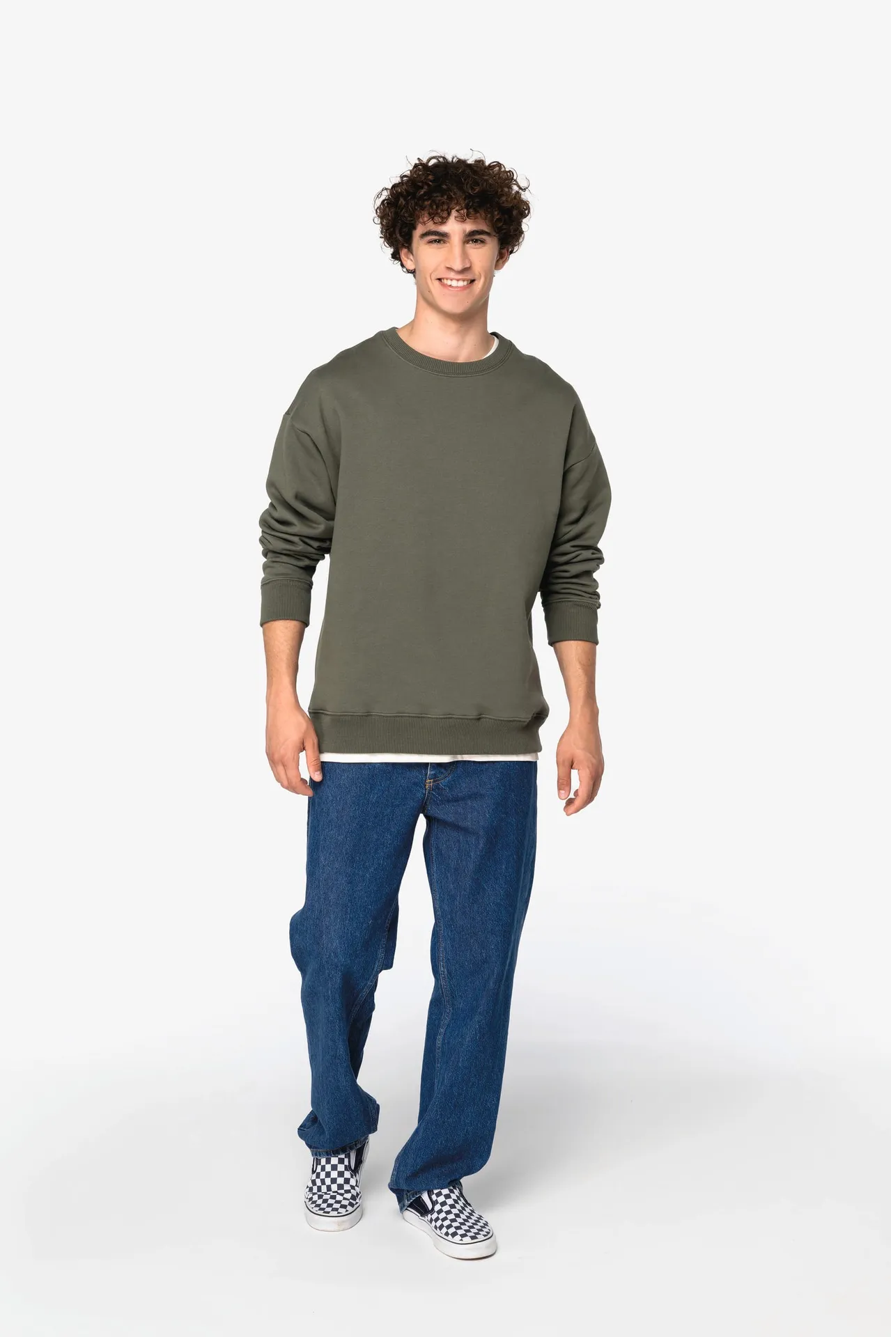 Umweltfreundliches Oversize Unisex-Sweatshirt mit Rundhalsausschnitt