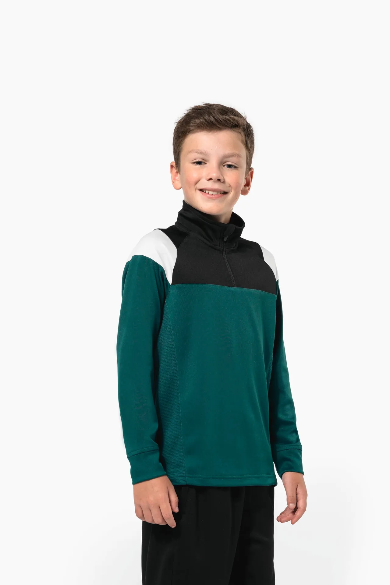 Kinder Trainings-Sweatshirt mit 1/4 Reißverschluss