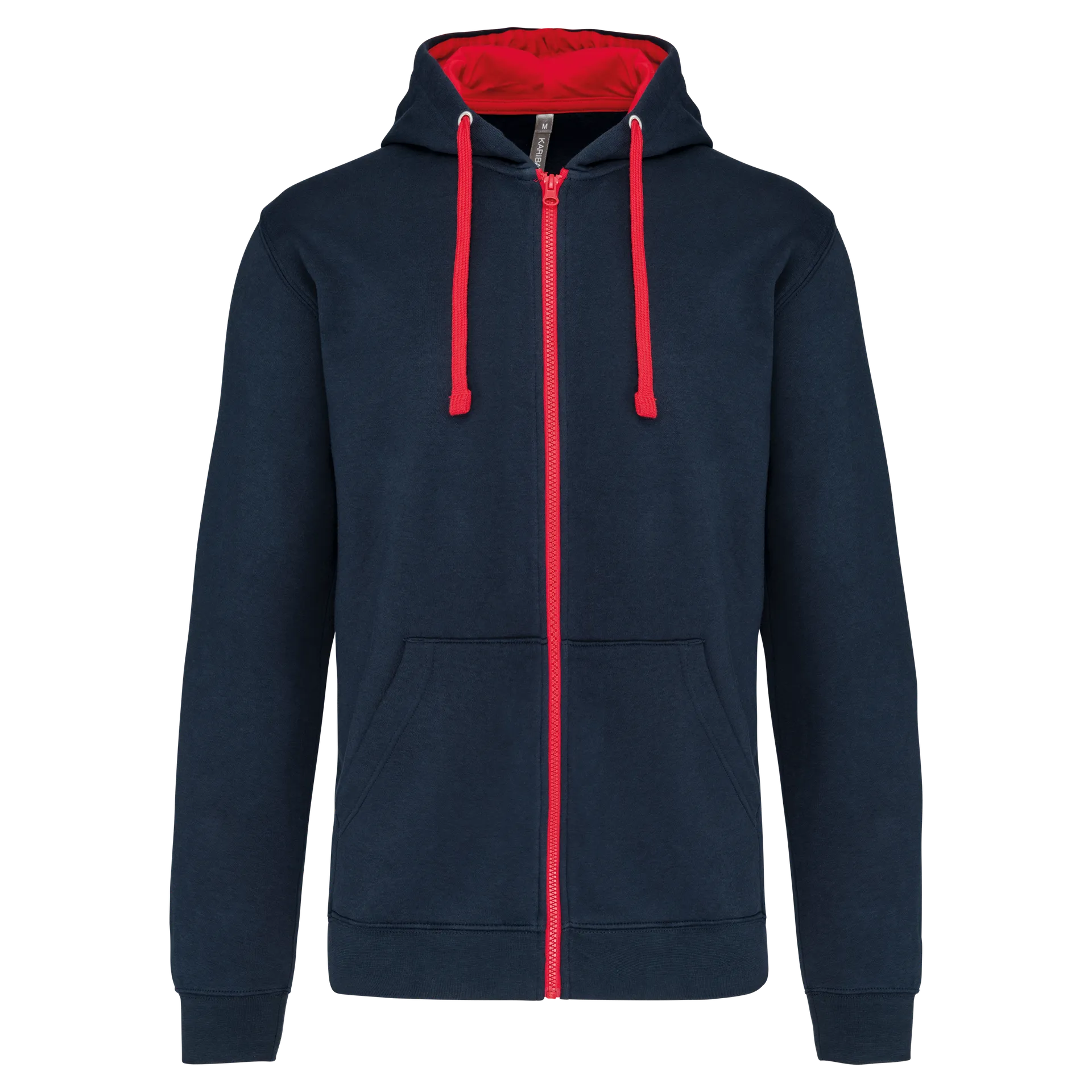 HERREN-KAPUZENSWEATSHIRT BICOLOR mit Reißverschluss