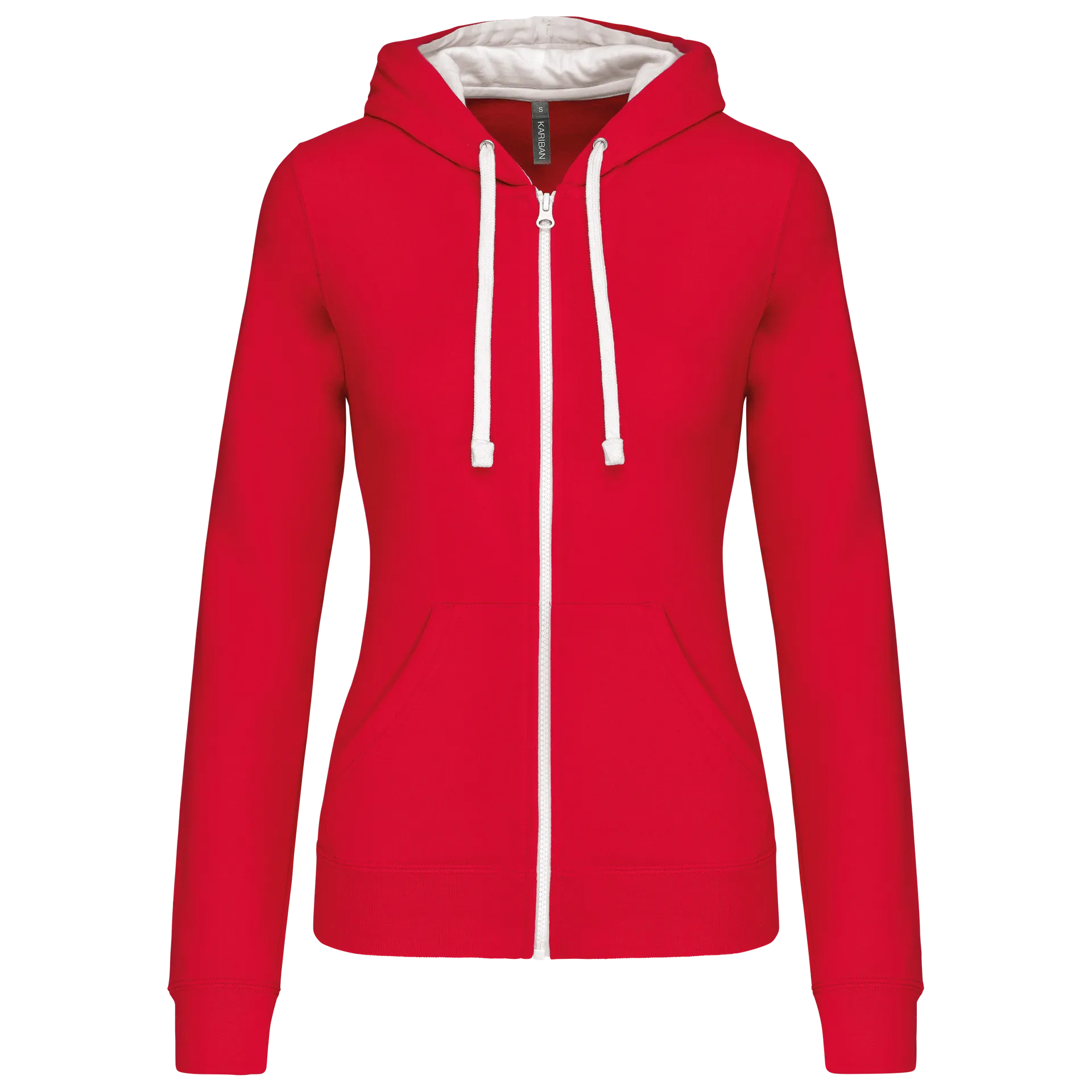 DAMEN-KAPUZENSWEATSHIRT BICOLOR mit Reißverschluss