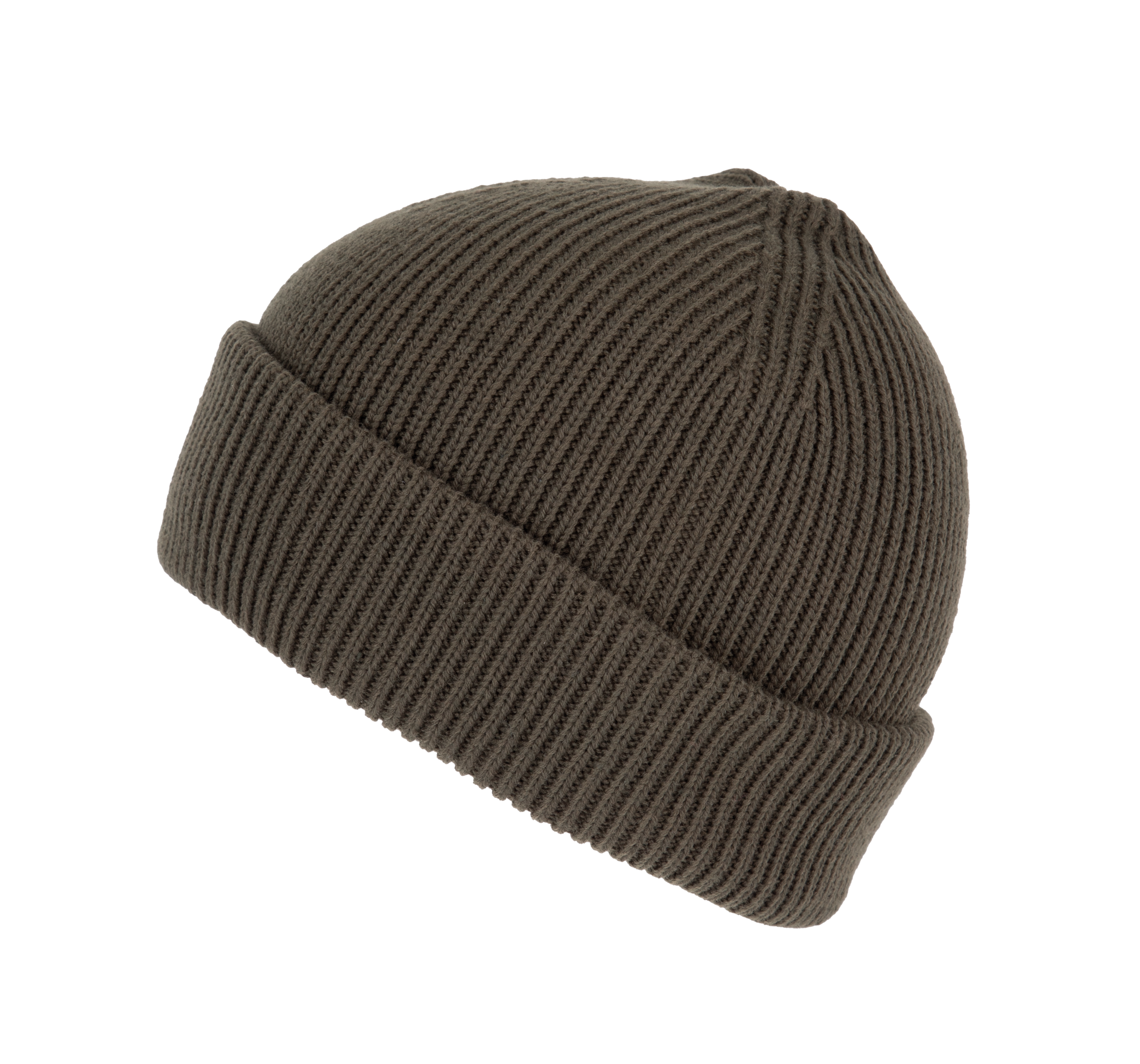 Gerippte Mütze mit doppeltem Umschlag