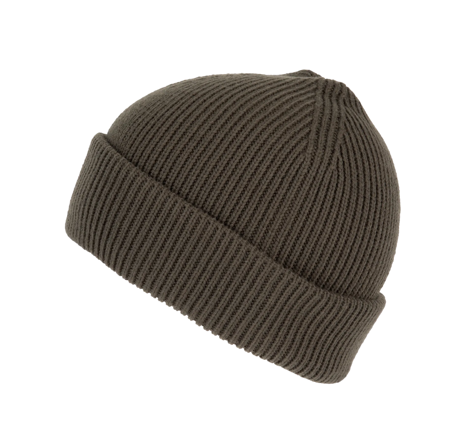 Gerippte Mütze mit doppeltem Umschlag