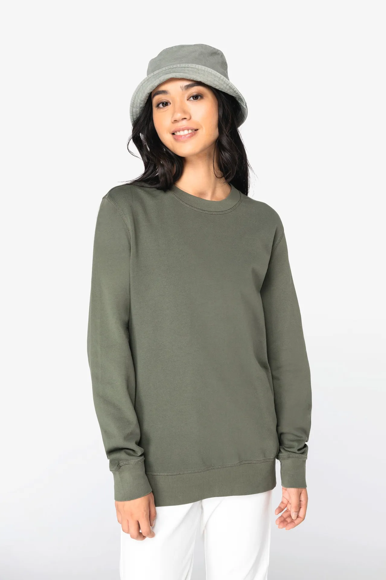 Umweltfreundliches Unisex Sweatshirt mit Rundhalsausschnitt aus French Terry