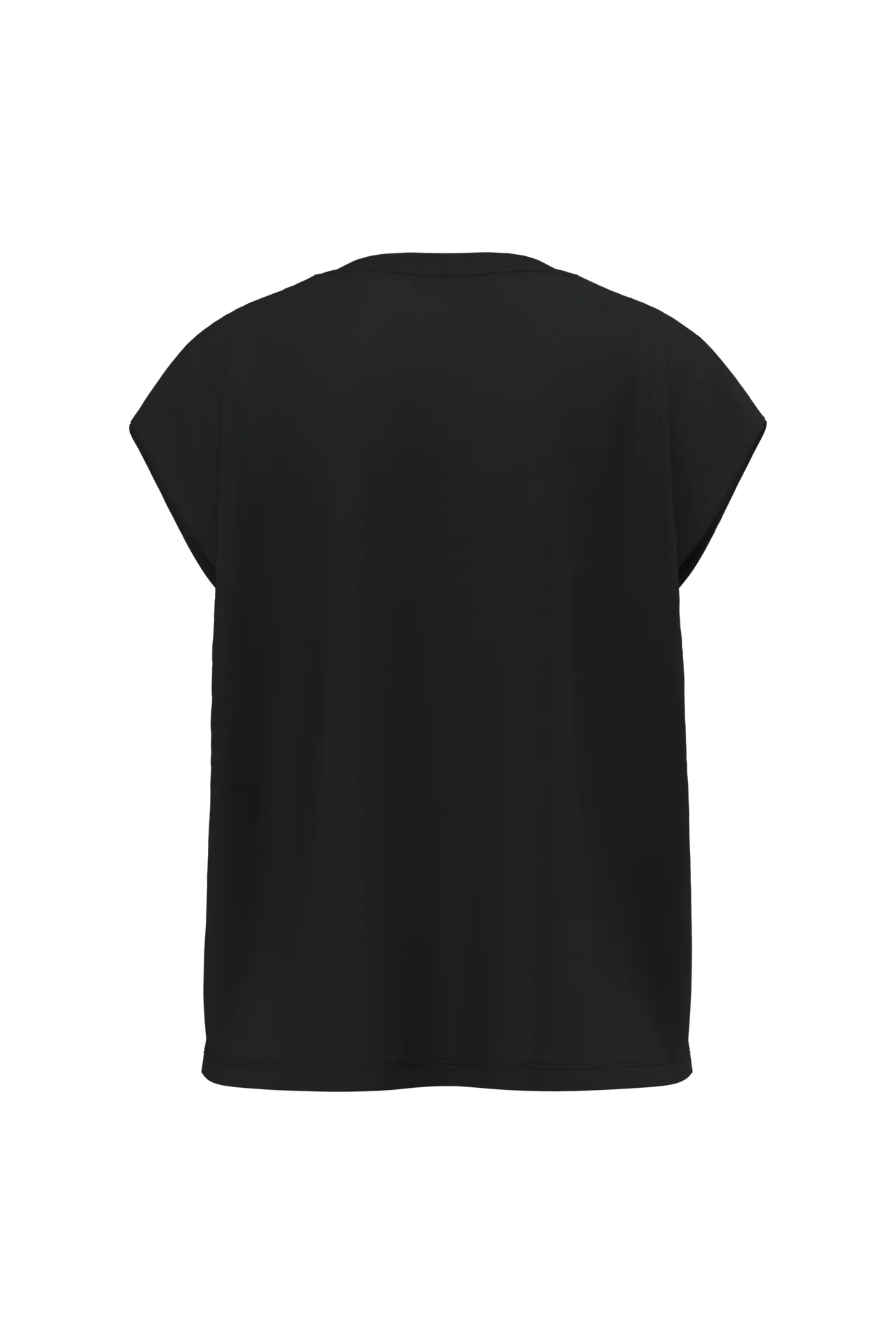 Nachhaltiges ärmelloses Damen-T-Shirt mit Schulterpolstern