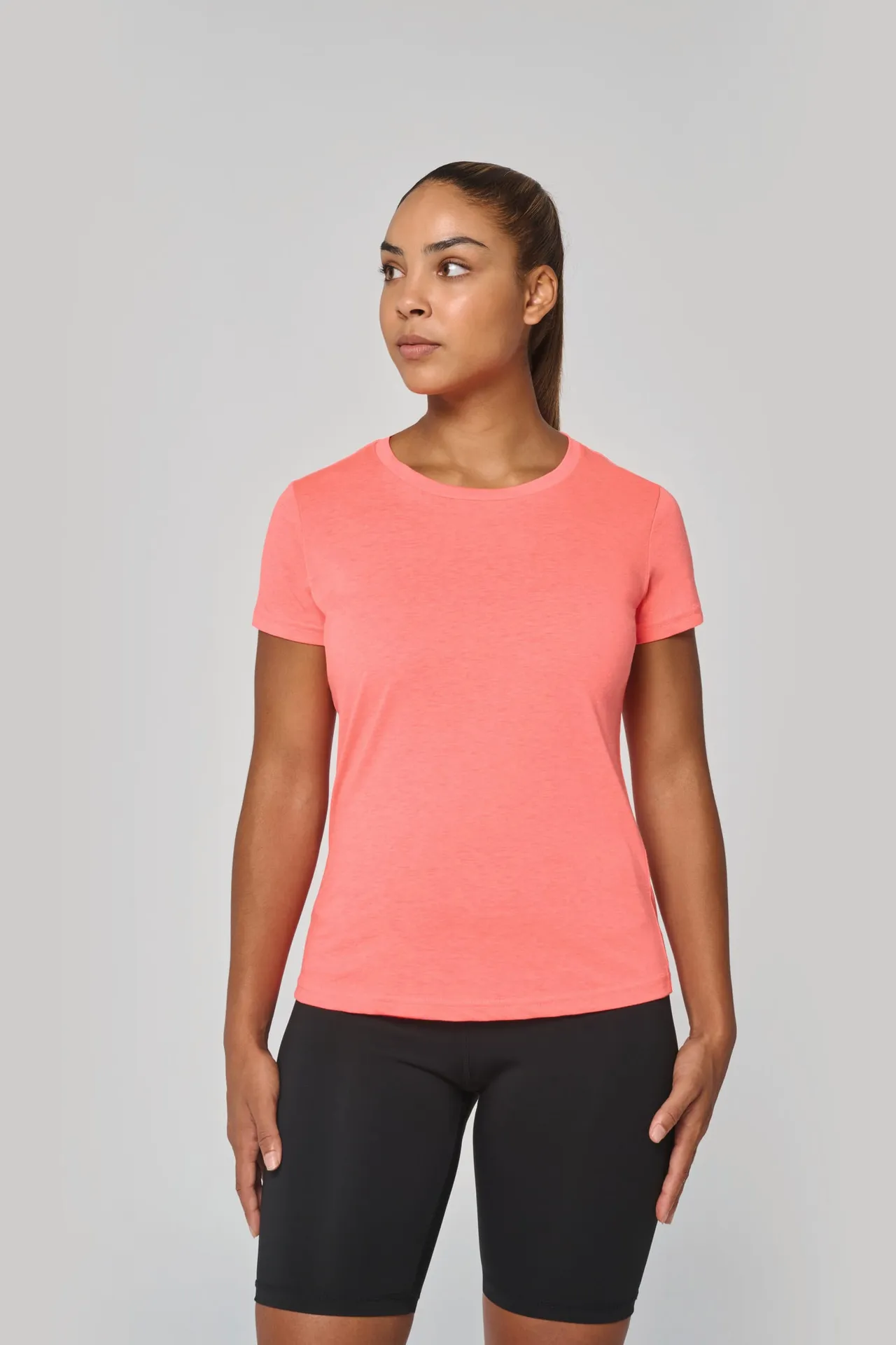 Damen-Triblend-Sportshirt mit Rundhalsausschnitt