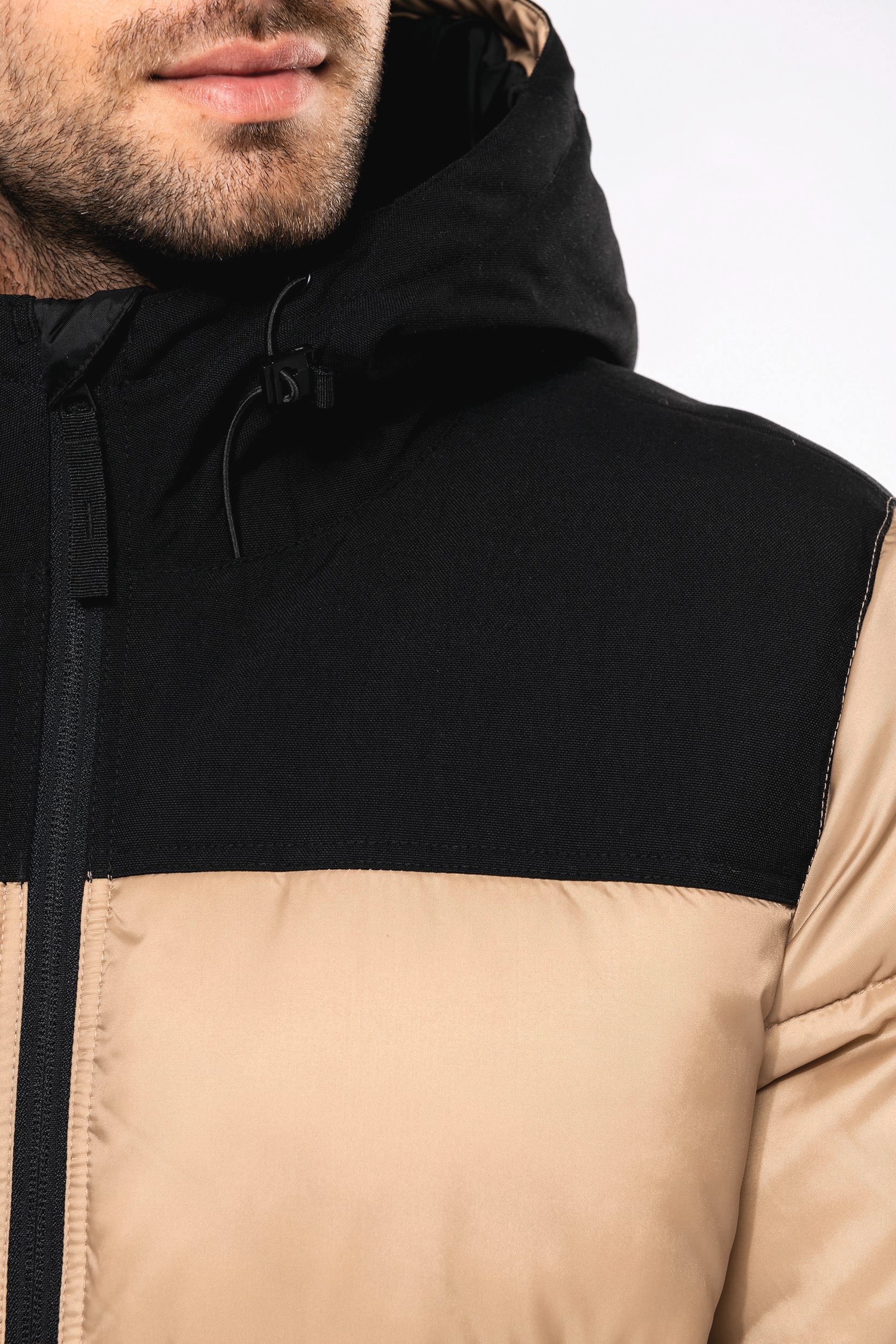 Unisex Steppparka mit Kapuze in zwei Farbtönen