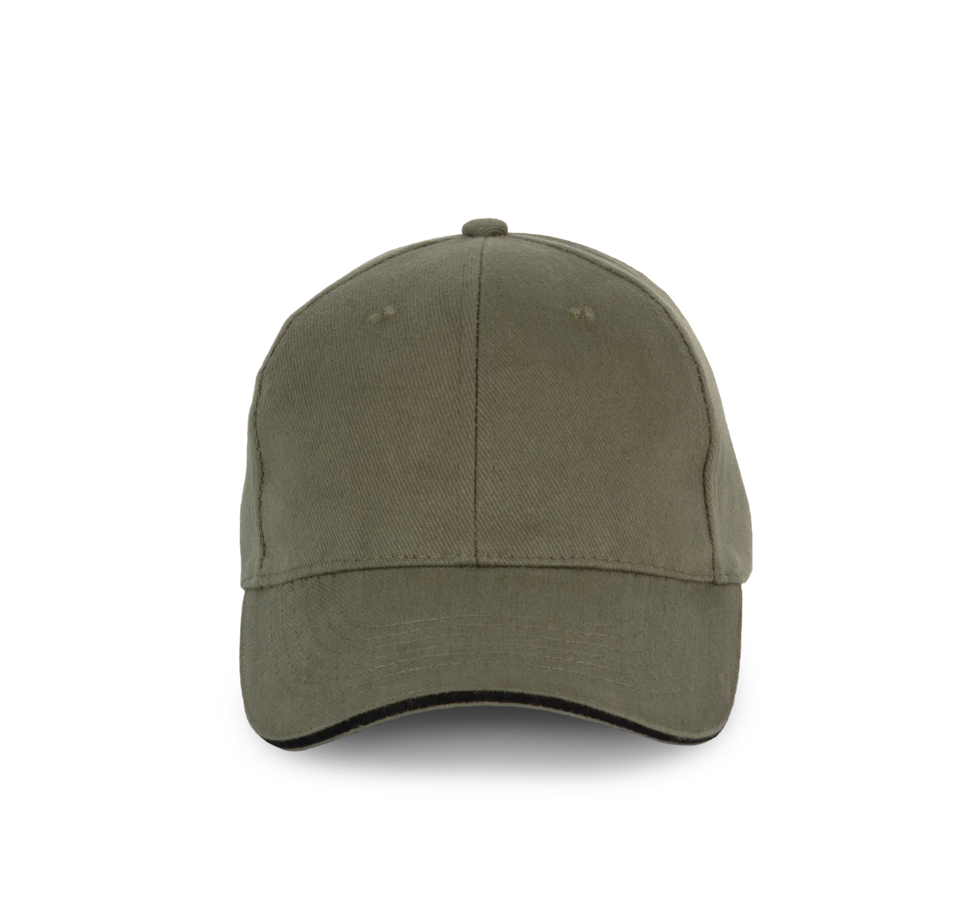 6-Panel-Kappe aus biologischer Baumwolle mit Kontrast-Sandwichschirm