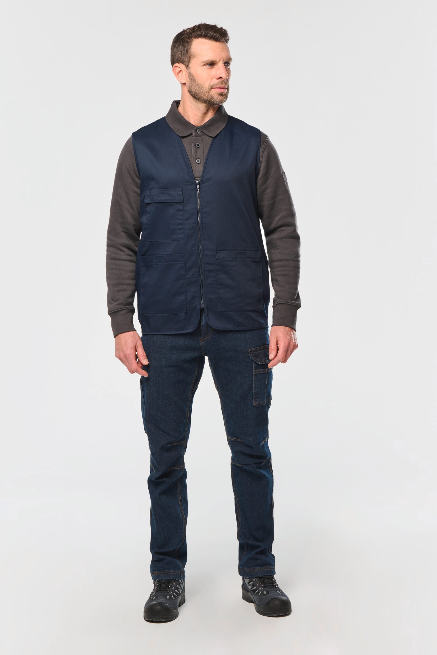 Unisex-Weste aus  Baumwollpolyester mit mehreren Taschen