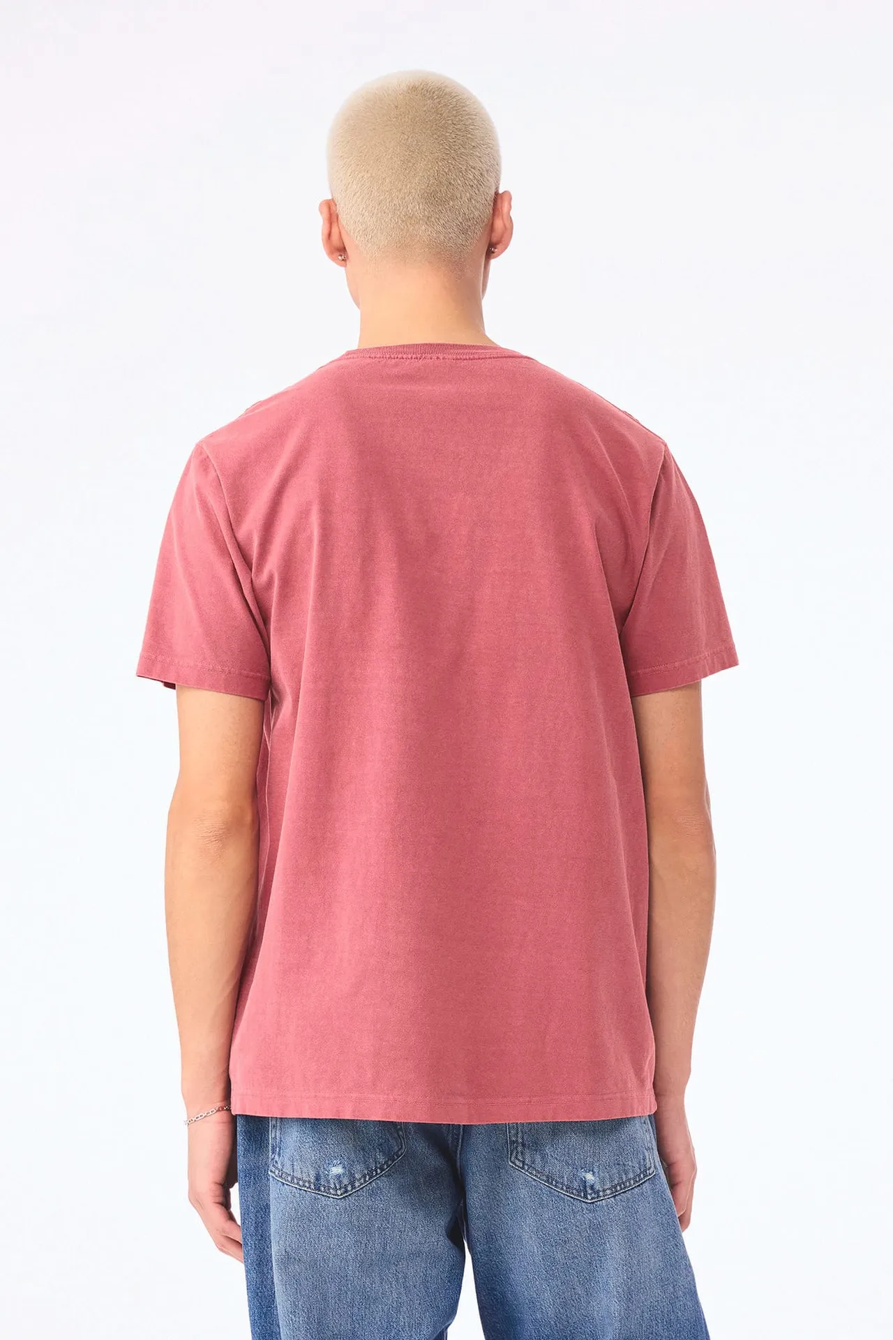 Unisex-T-Shirt aus dickem, verwaschenem Stoff