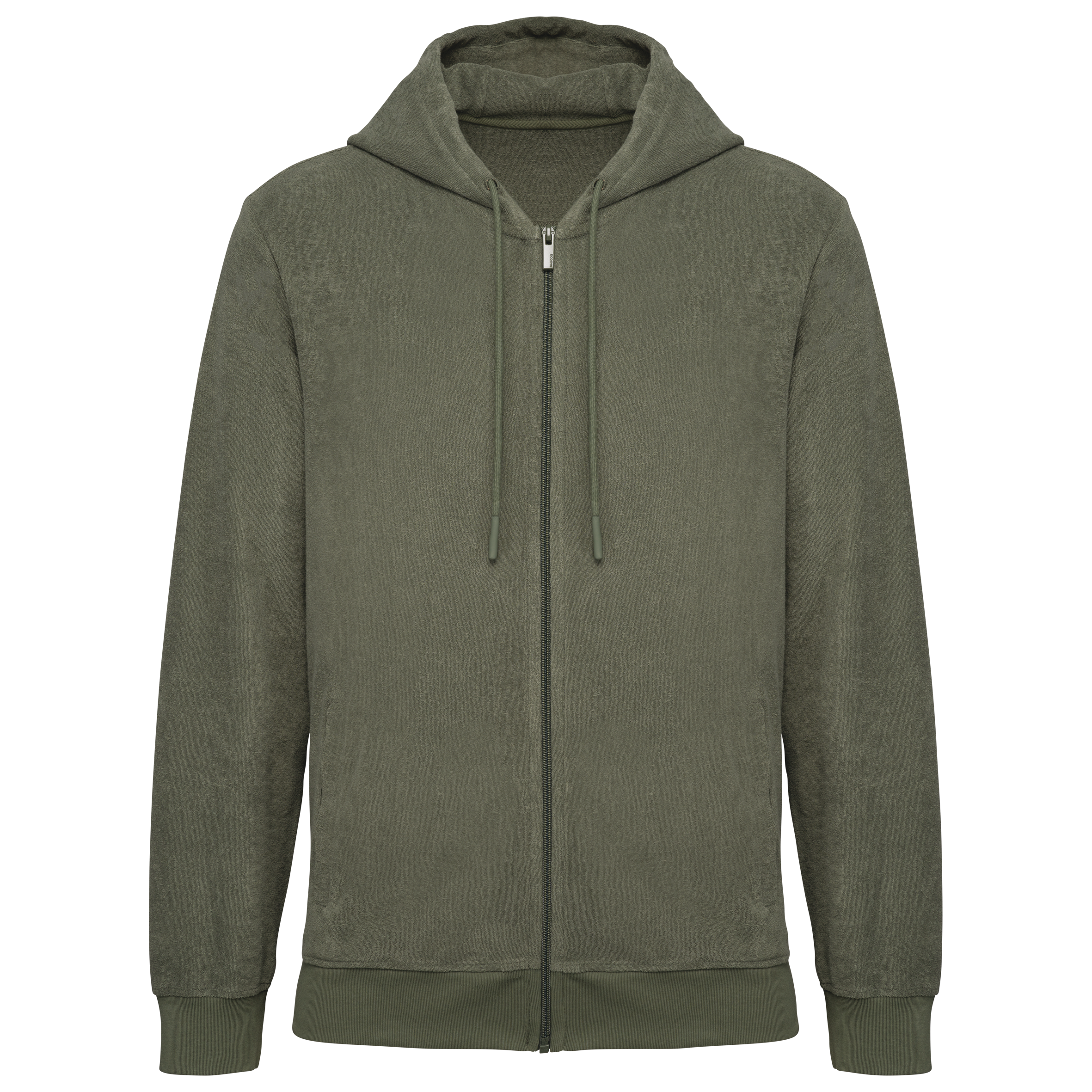 Umweltfreundliches Kapuzensweatshirt aus Frottee mit Reißverschluss für Herren