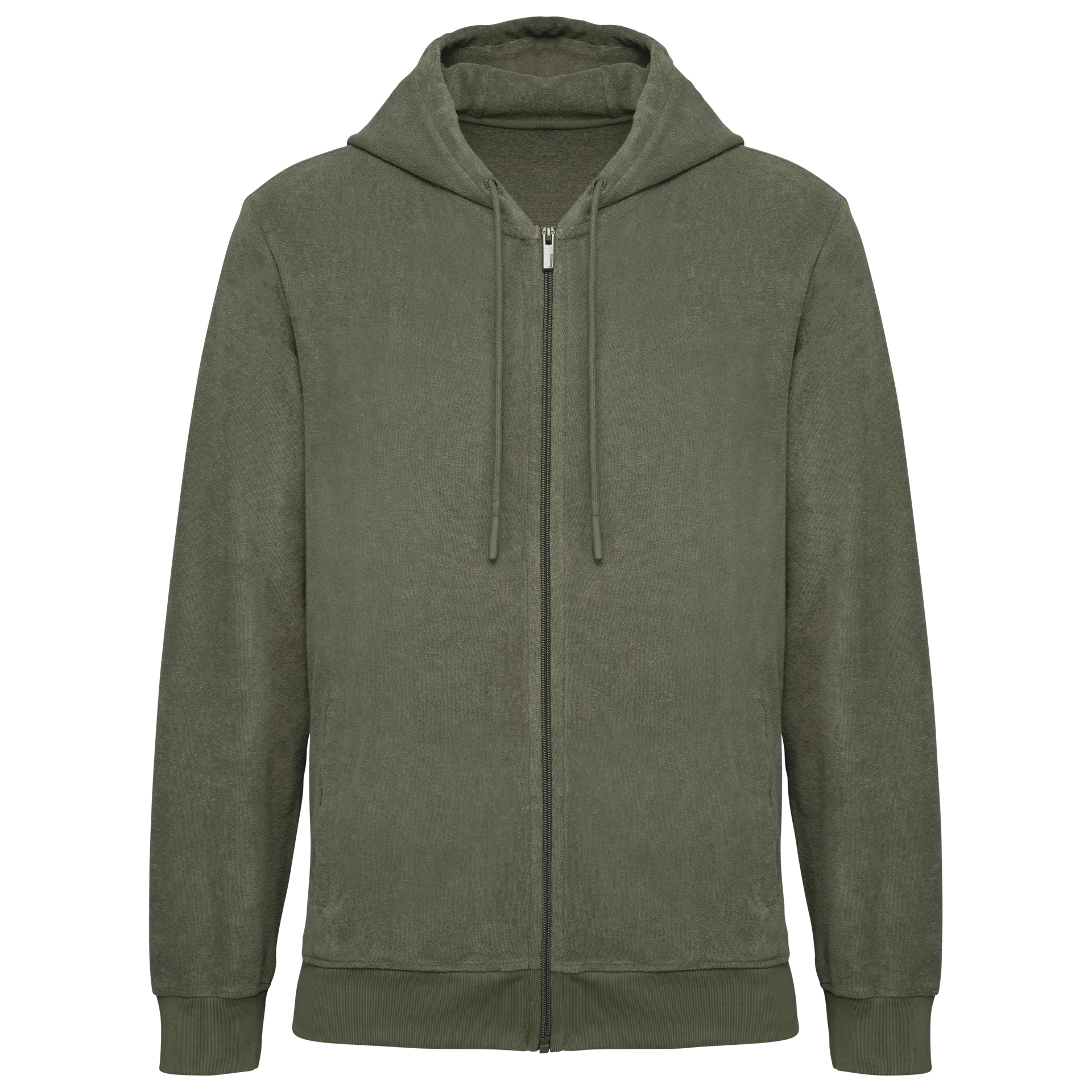 Umweltfreundliches Kapuzensweatshirt aus Frottee mit Reißverschluss für Herren