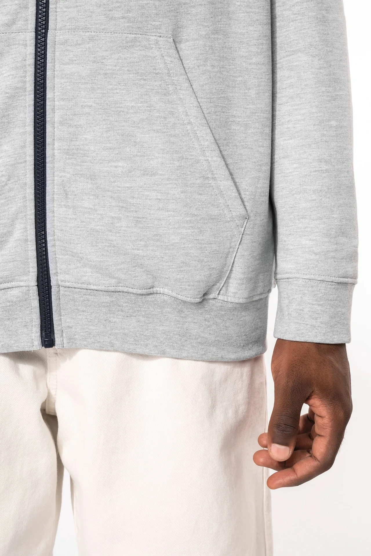 HERREN-KAPUZENSWEATSHIRT BICOLOR mit Reißverschluss