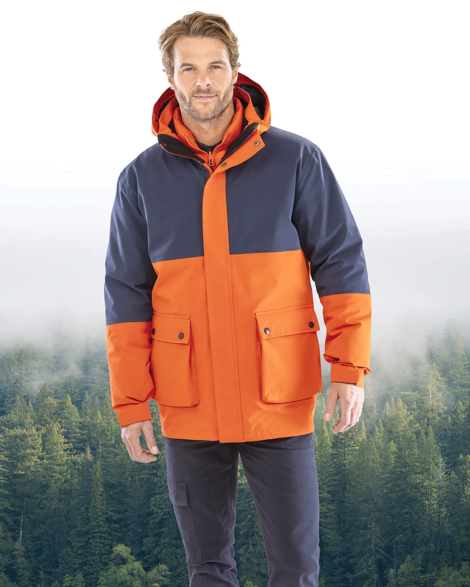 Ripstop-Steppjacke 3-in-1 aus Recyclingmaterial