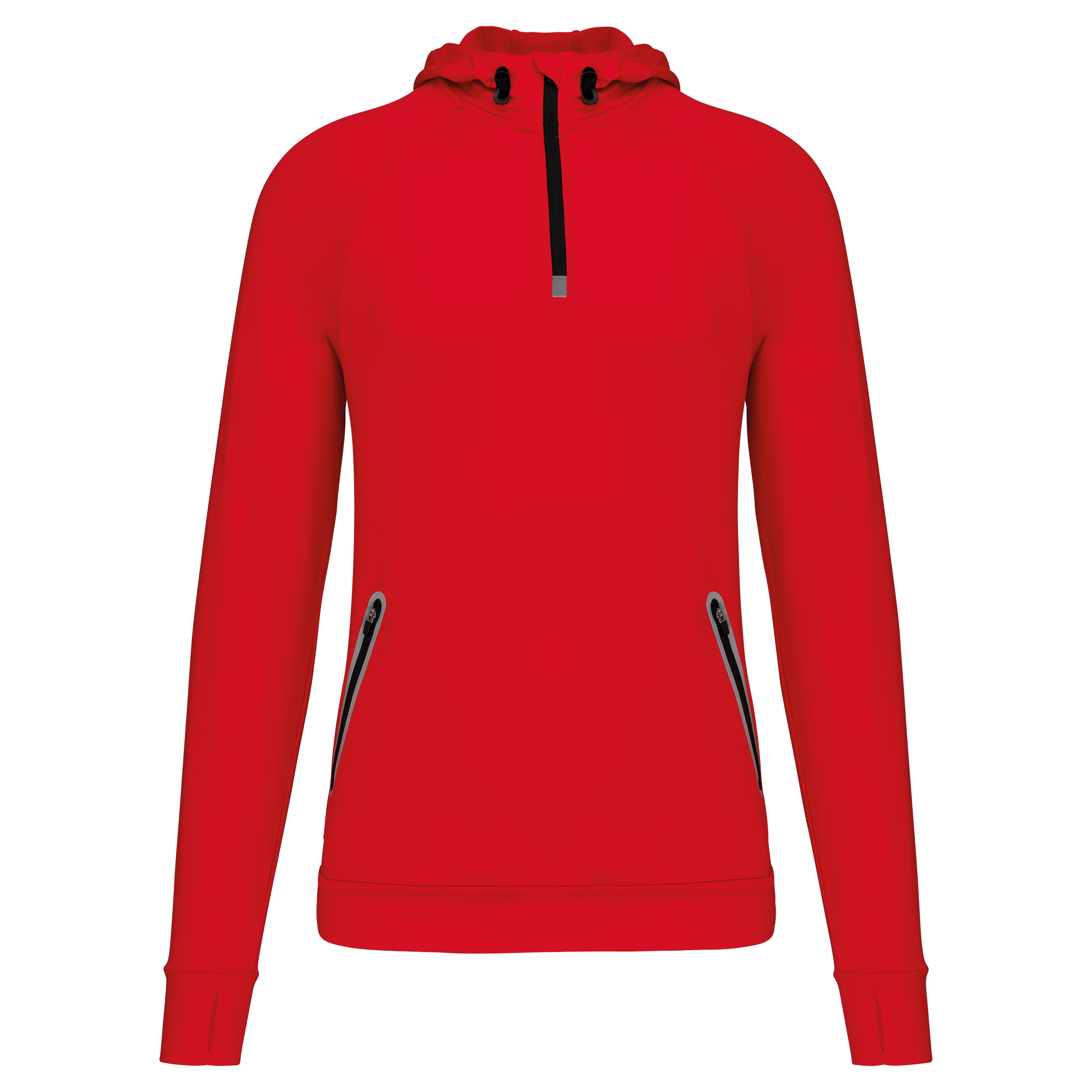 Kapuzen-Sweatshirt 1/4 Sport-Reißverschluss Unisex