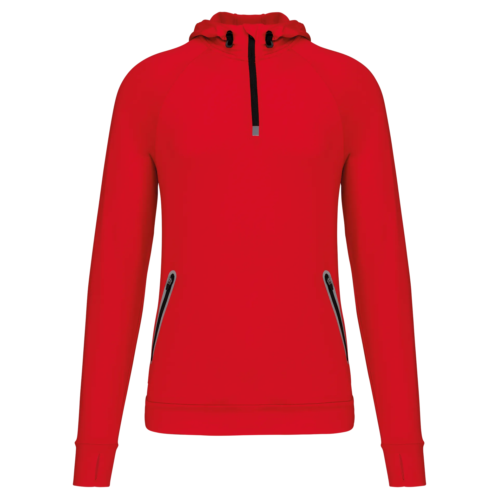 Kapuzen-Sweatshirt 1/4 Sport-Reißverschluss Unisex