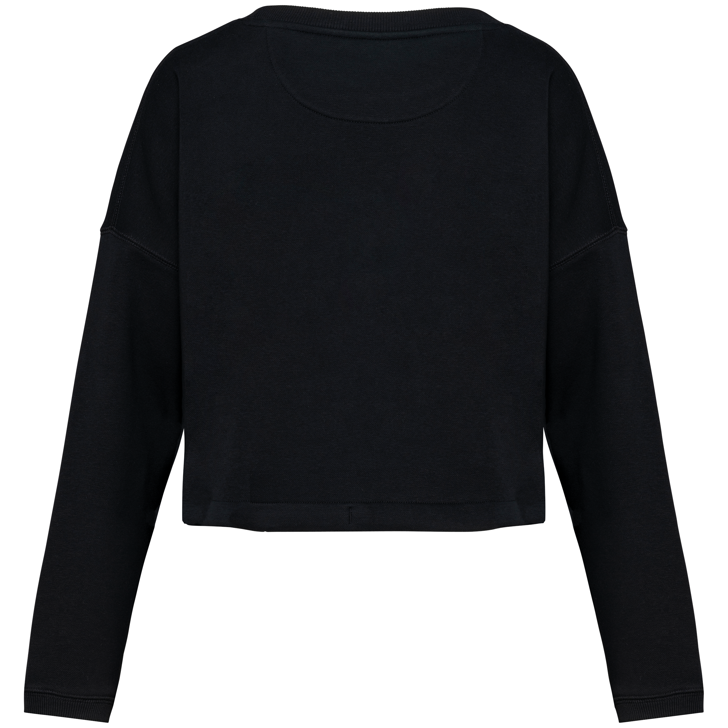 Umweltfreundliches cropped Oversize Damen Sweatshirt mit Rundhalsausschnitt
