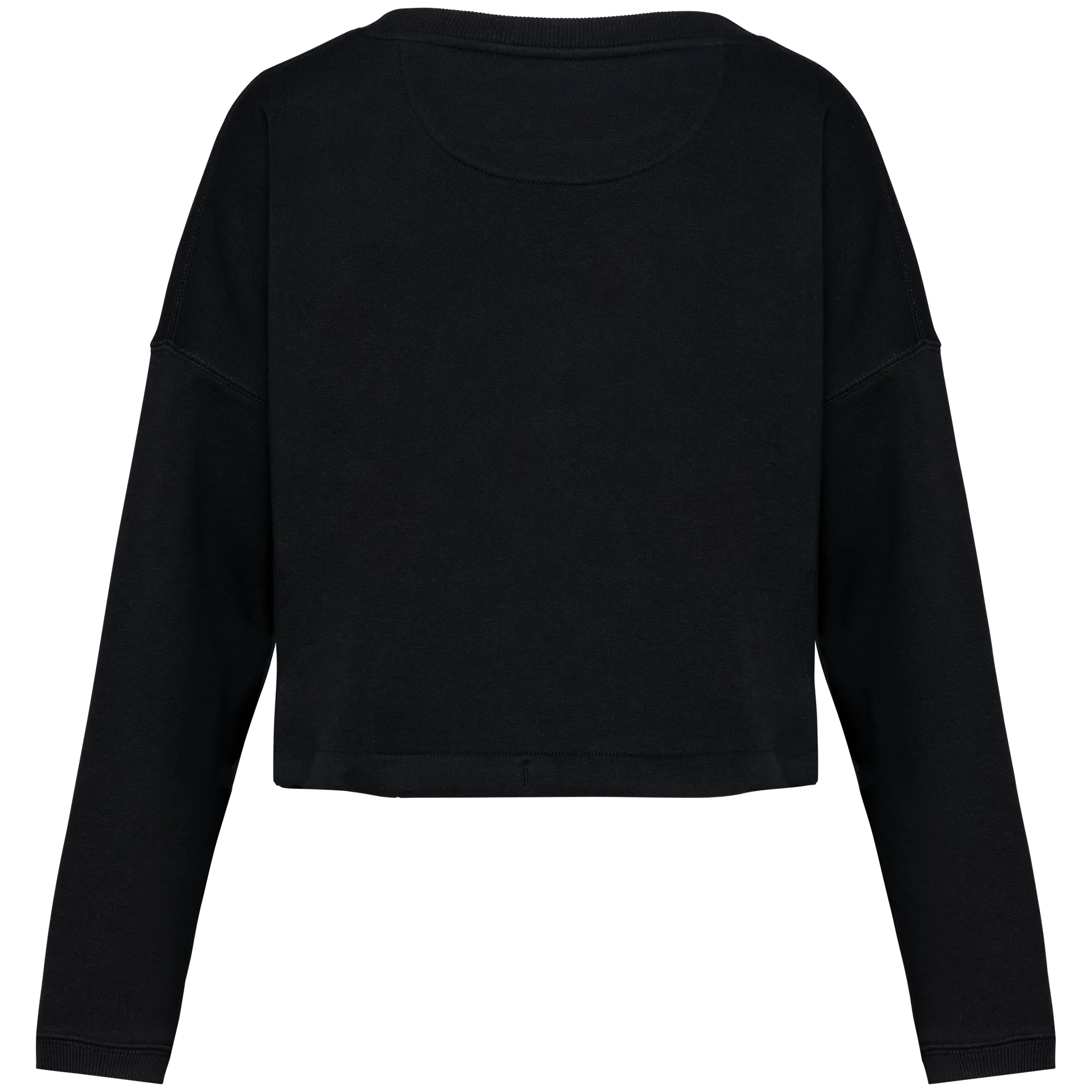 Umweltfreundliches cropped Oversize Damen Sweatshirt mit Rundhalsausschnitt