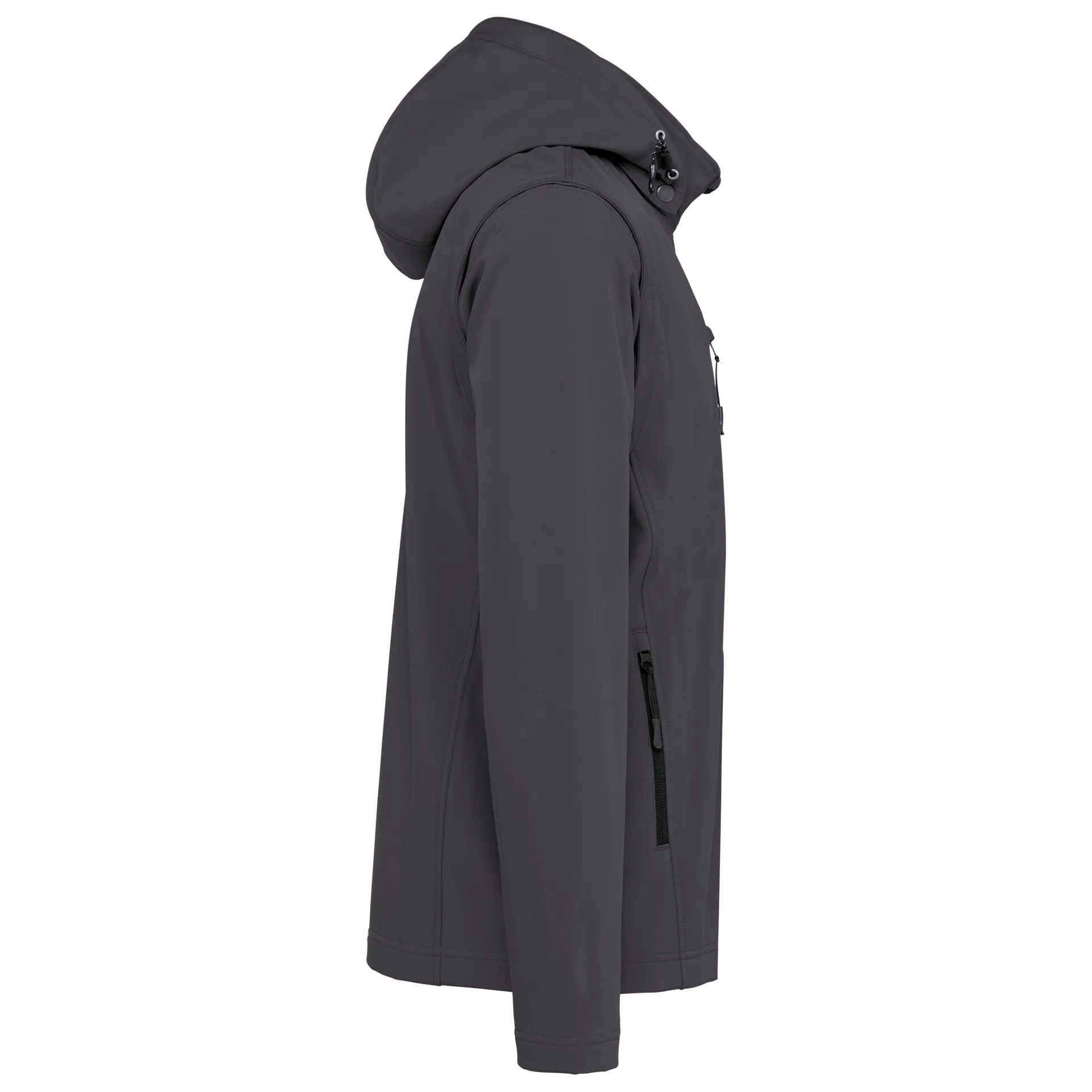 3-lagige Unisex-Softshell-Jacke mit Kapuze und abnehmbaren Ärmeln