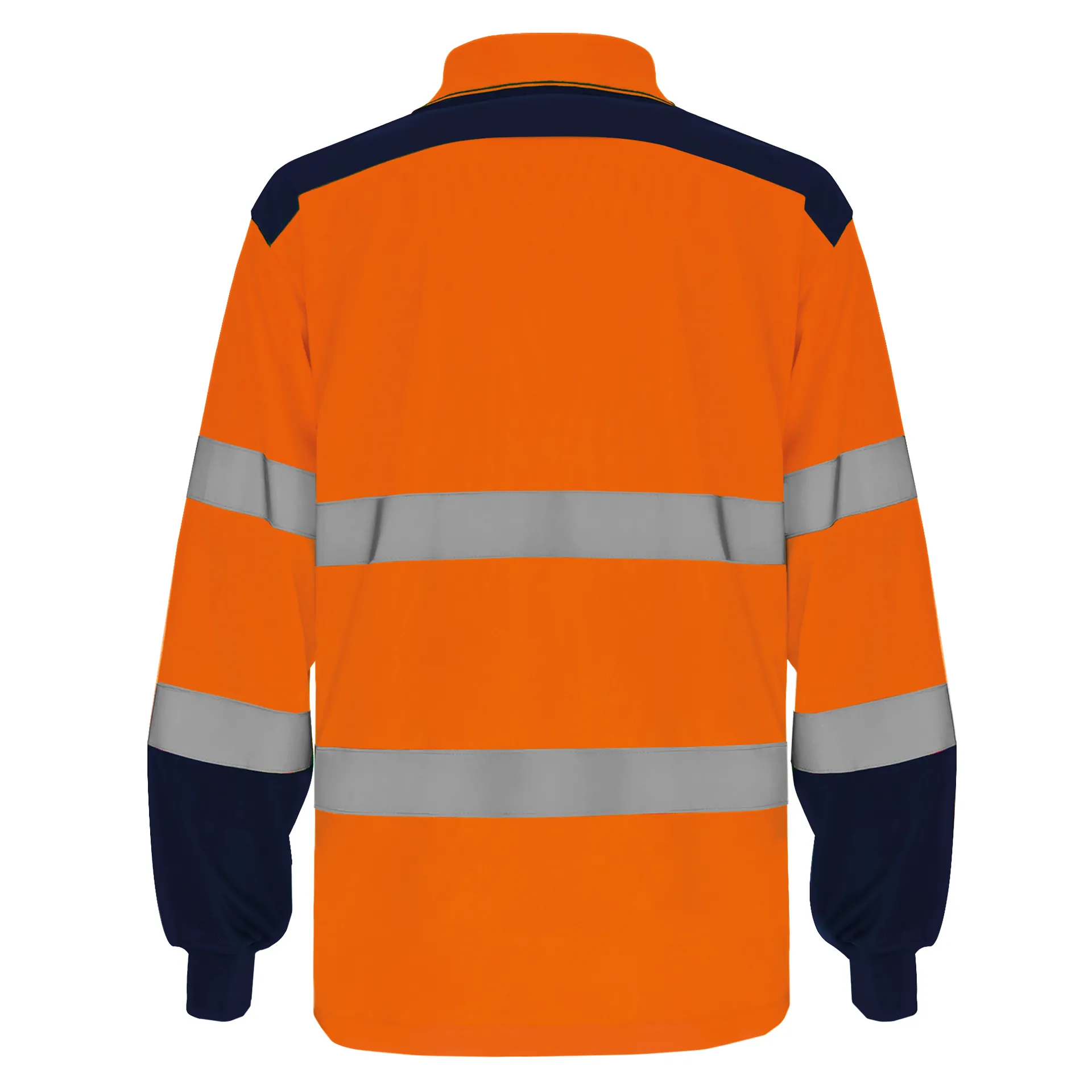 Zweifarbiges Langarm-Poloshirt, mit hoher Sichtbarkeit