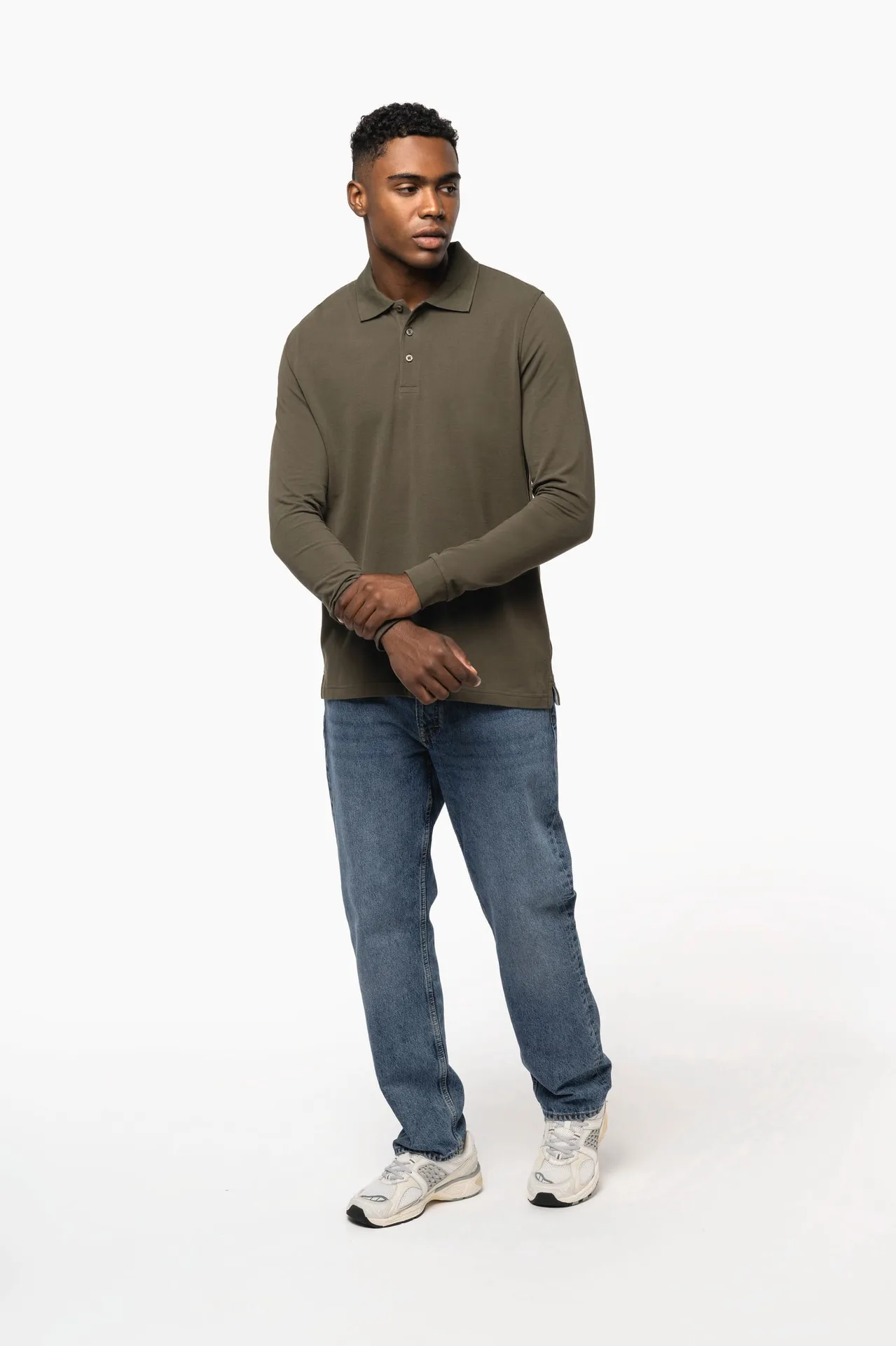 Herren Langarm Poloshirt