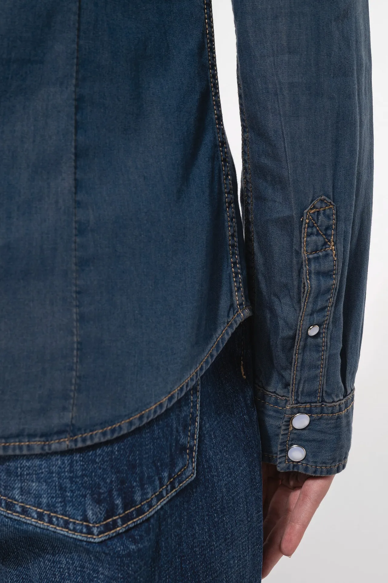 Damen denim-hemd langarm