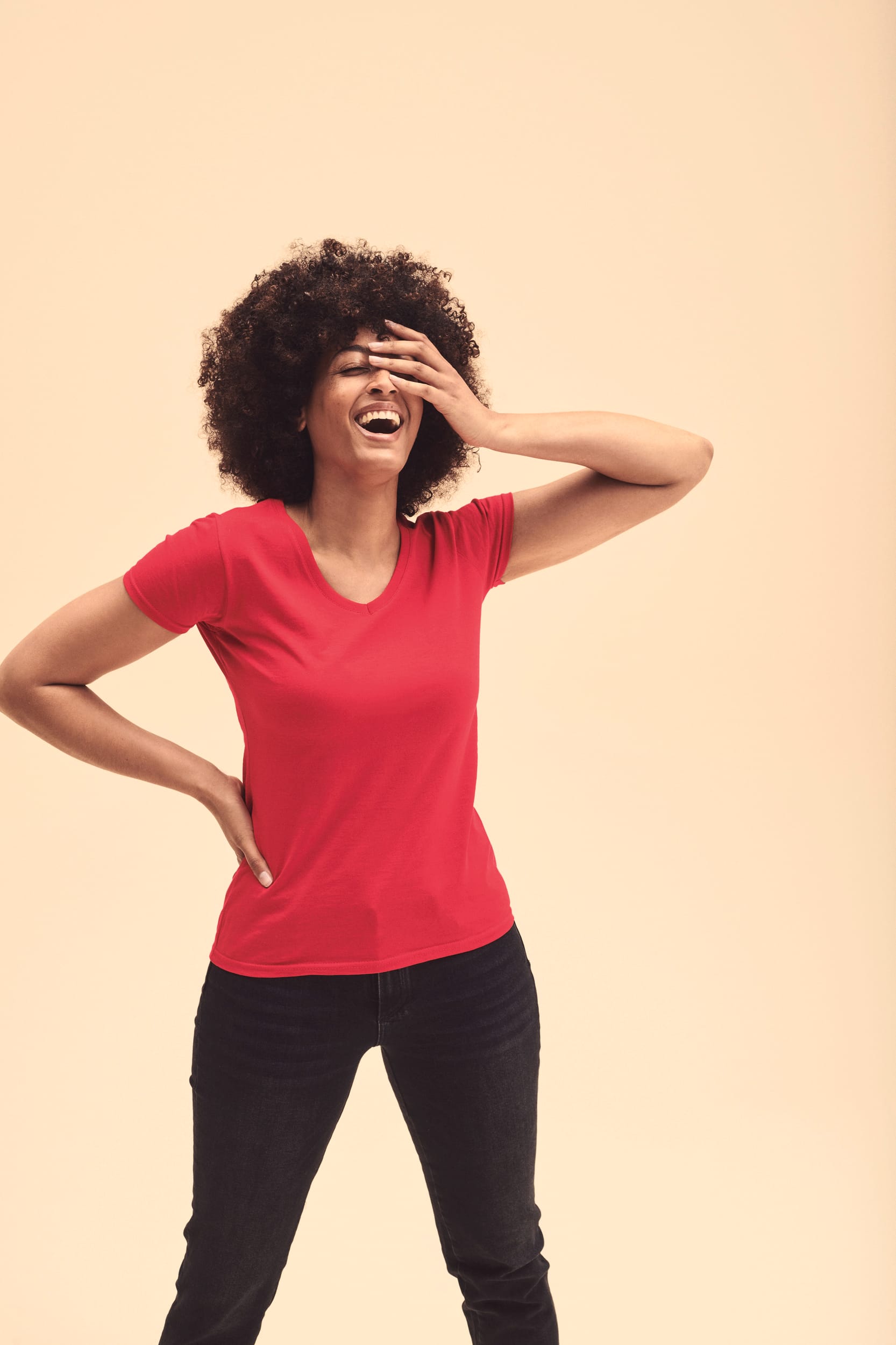 Lady-fit Valueweight V-Neck T (61-398-0)