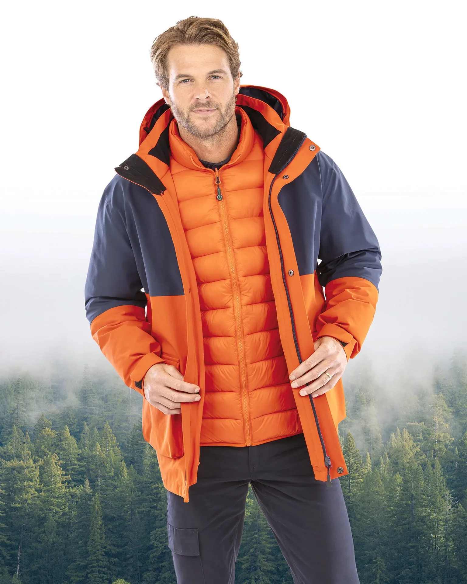 Ripstop-Steppjacke 3-in-1 aus Recyclingmaterial