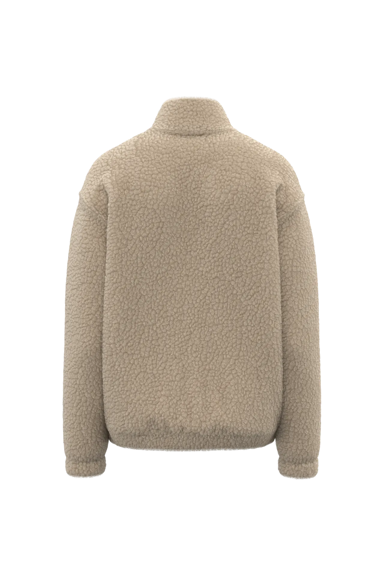 Unisex-Sweatshirt mit 1/4-Reißverschluss und überschnittenen Schultern aus Sherpa-Material