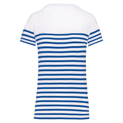 White / Royal Blue Stripe