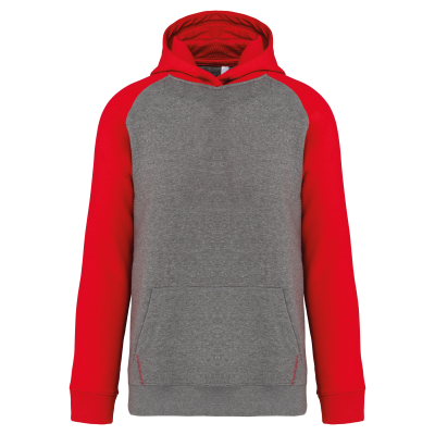 Grey Heather / Sporty Red