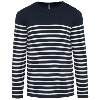 Striped Navy / Off White